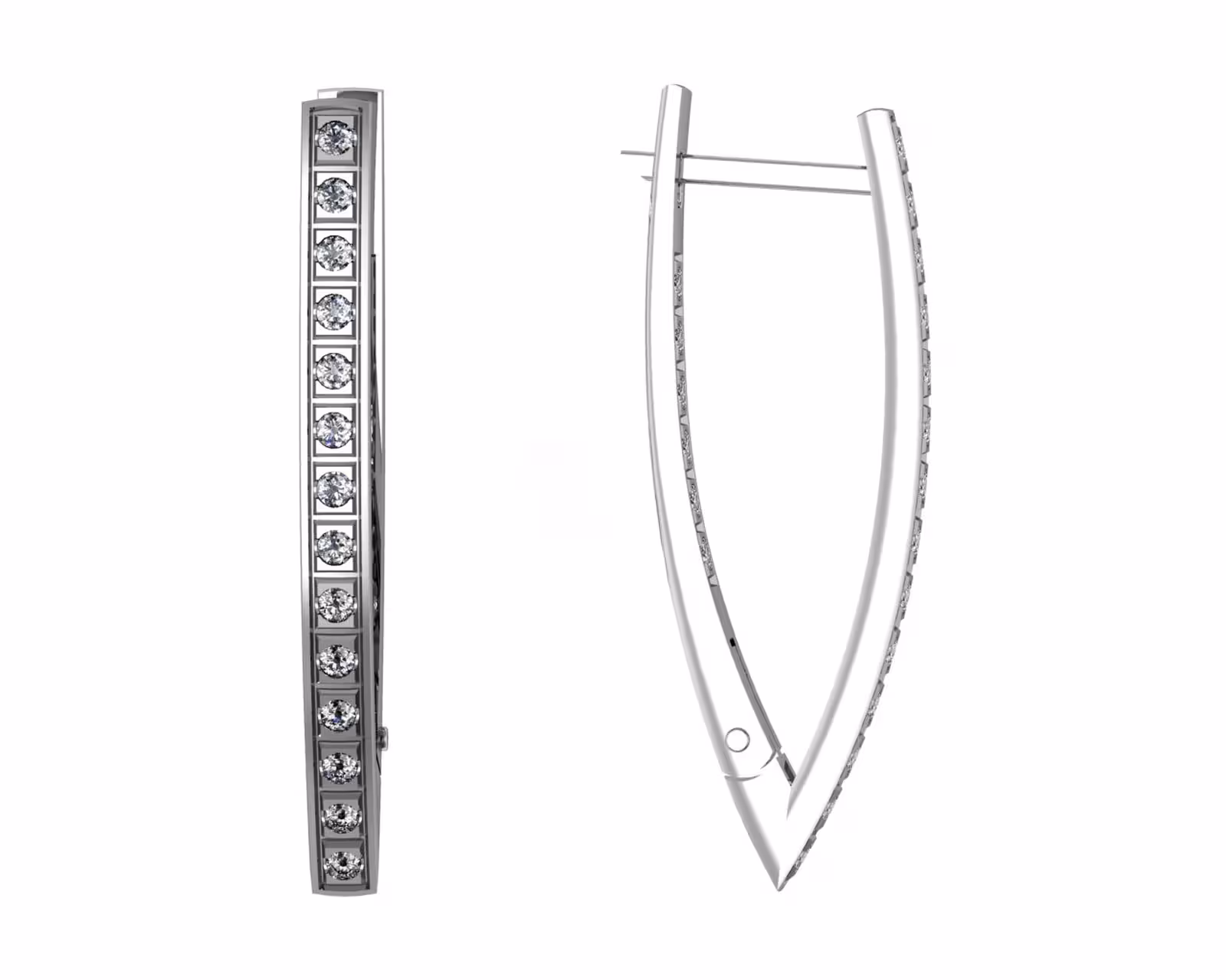 Серьги из серебра с фианитами