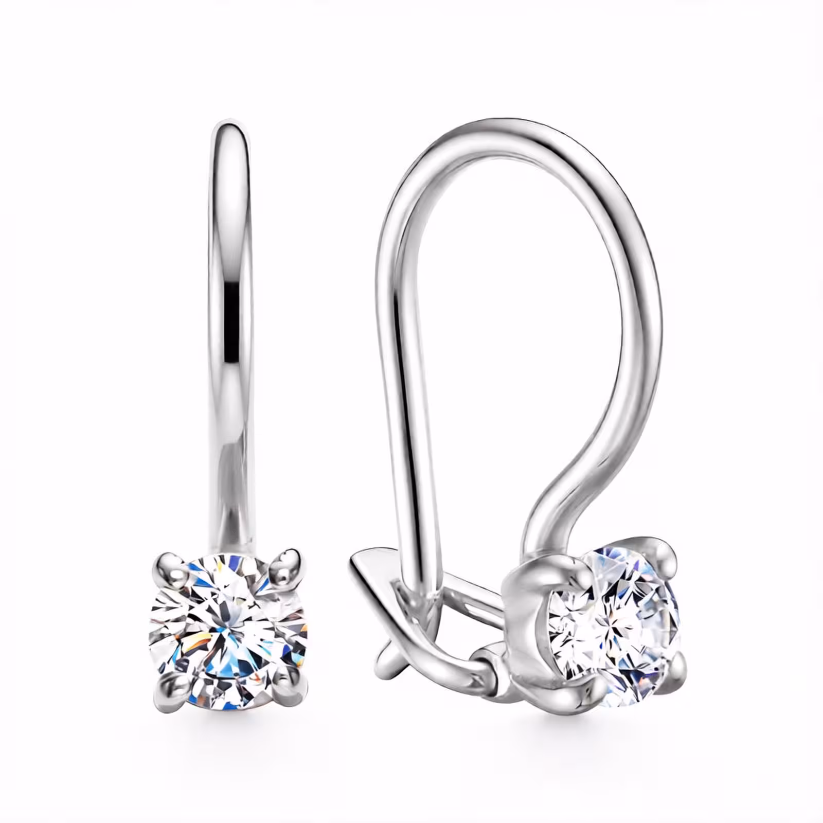 Серьги из серебра с фианитами