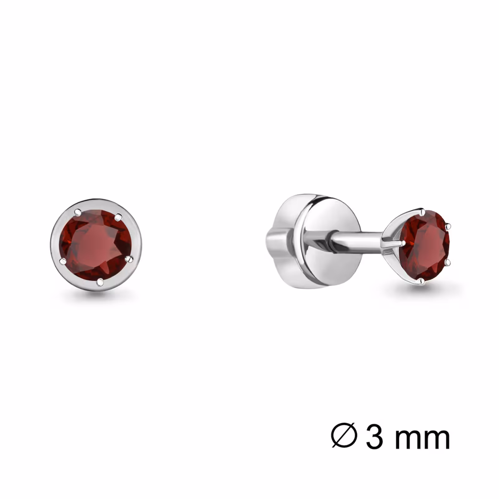 Серьги из серебра с гранатами