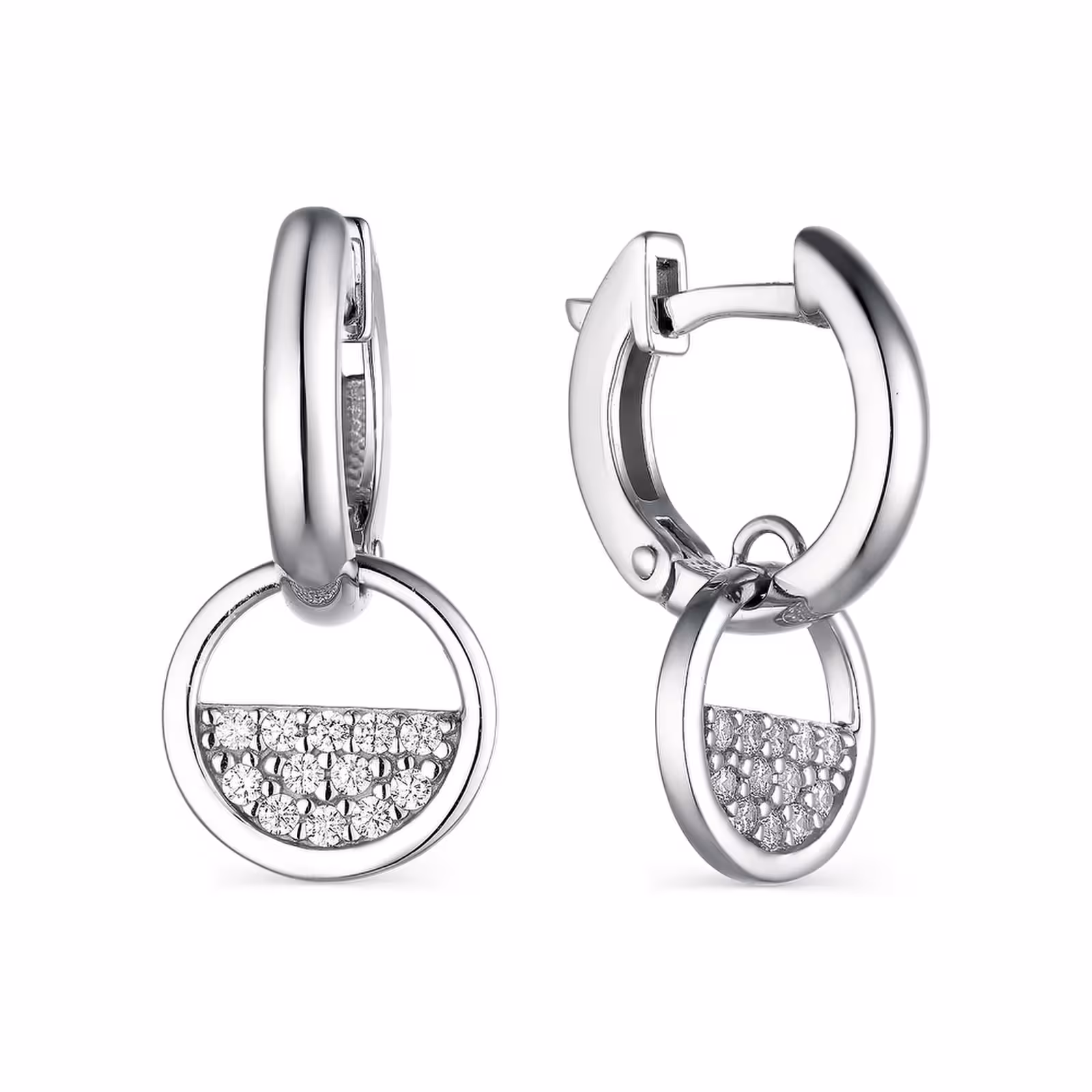Серьги из серебра с фианитами