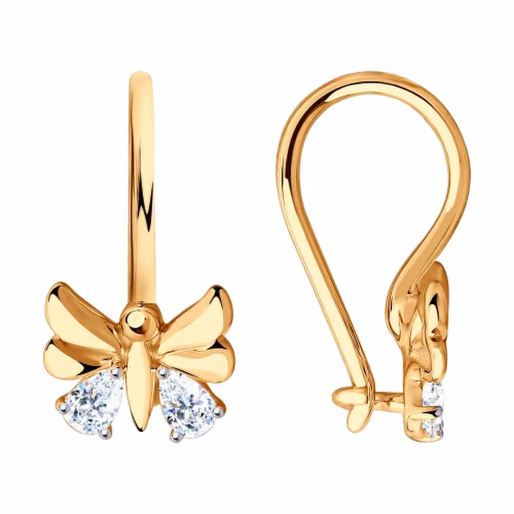 Серьги из золота со Swarovski Zirconia