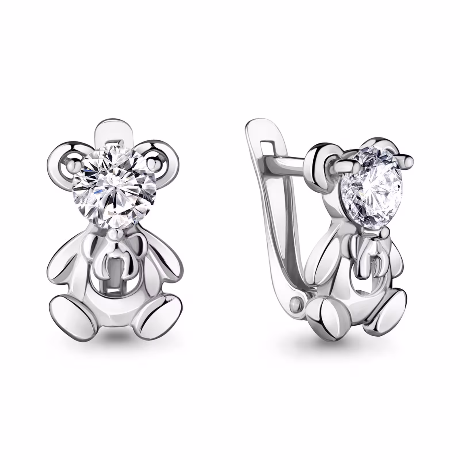 Серьги из серебра с фианитами