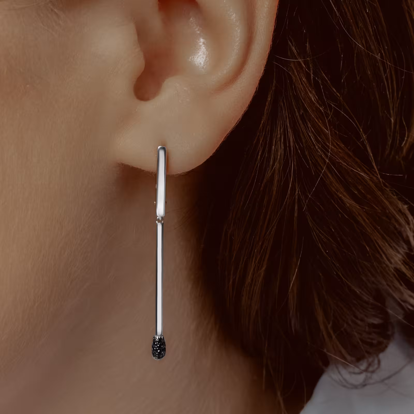 Серьги из серебра с фианитами — фото 2