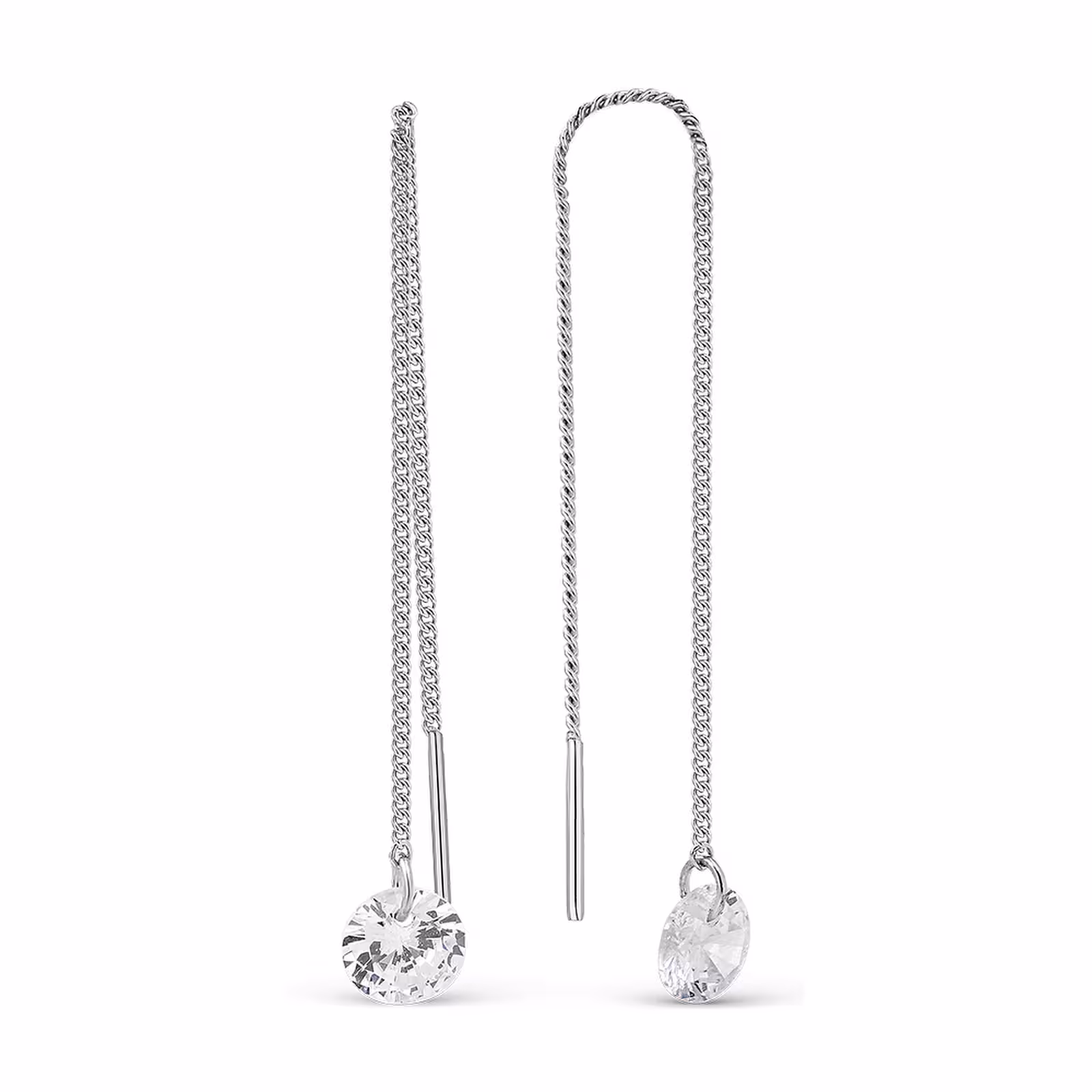Серьги из серебра с фианитами