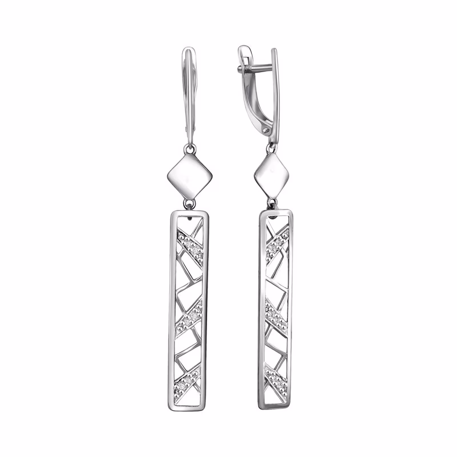 Серьги из серебра с фианитами