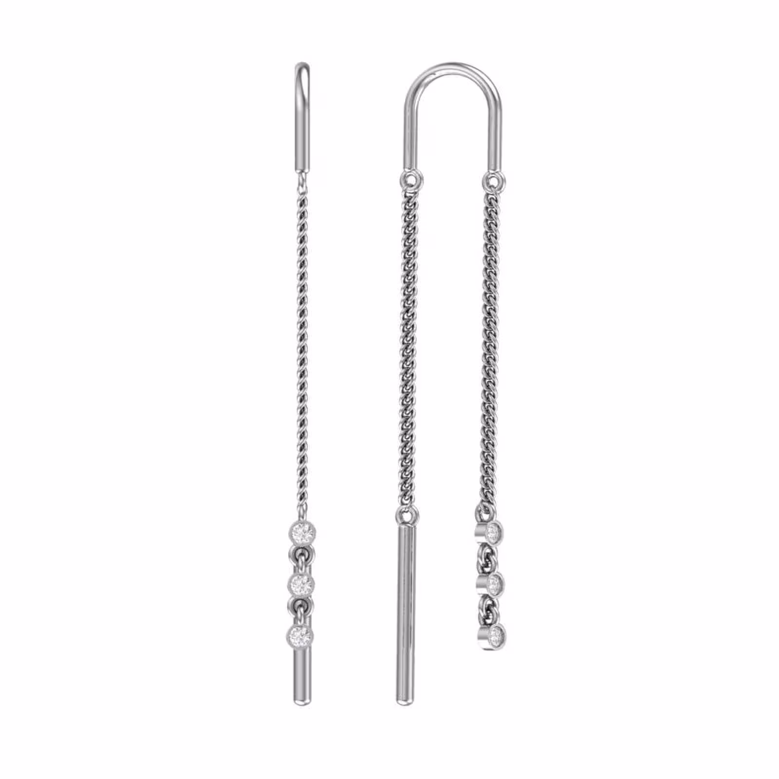 Серьги из серебра с фианитами