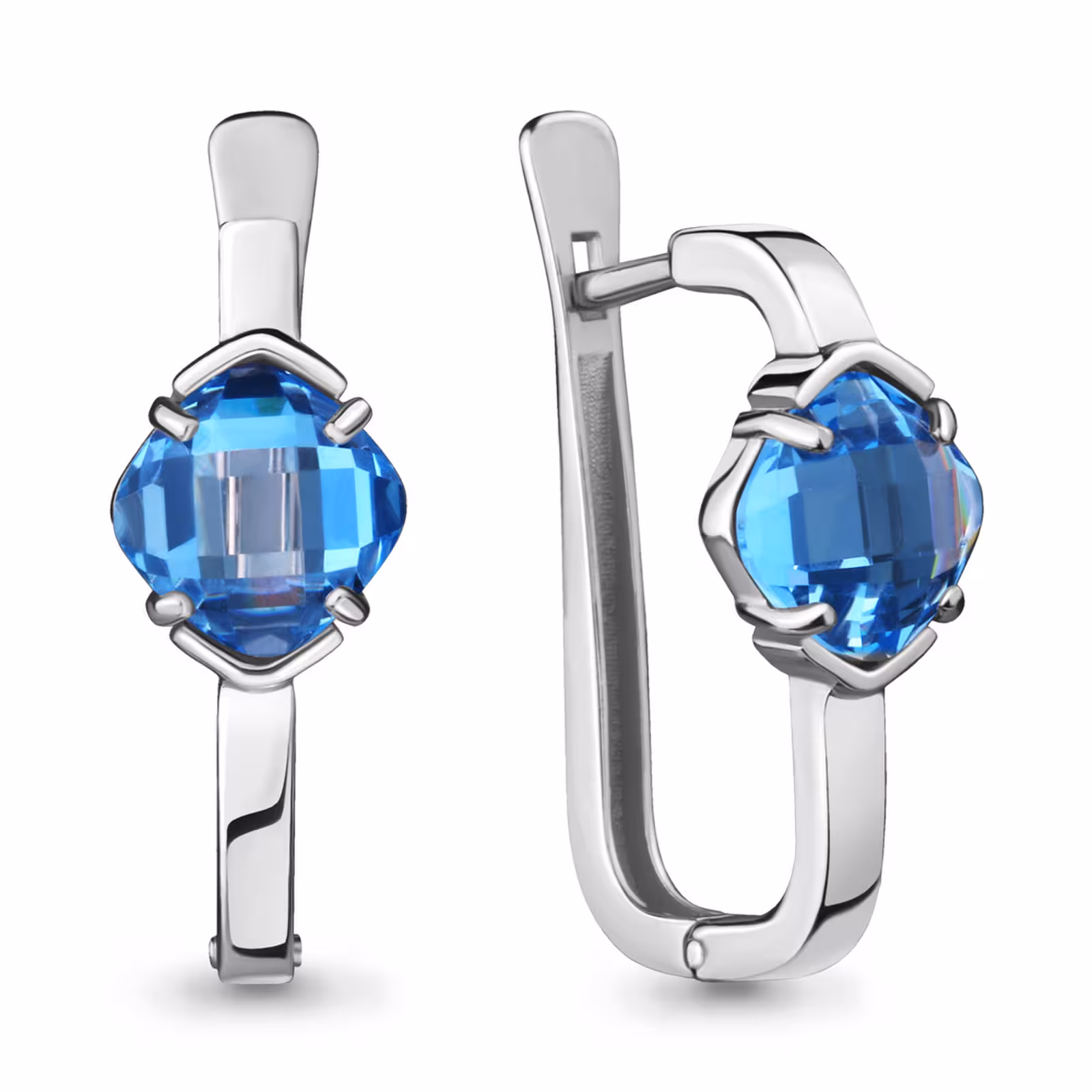 Серьги из серебра с топазами