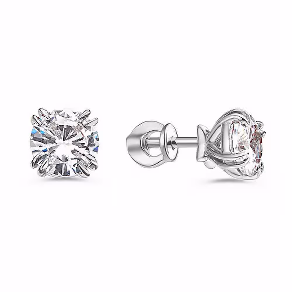 Серьги из серебра с фианитами