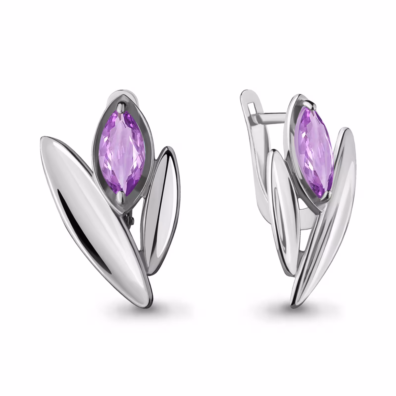 Серьги из серебра с аметистами