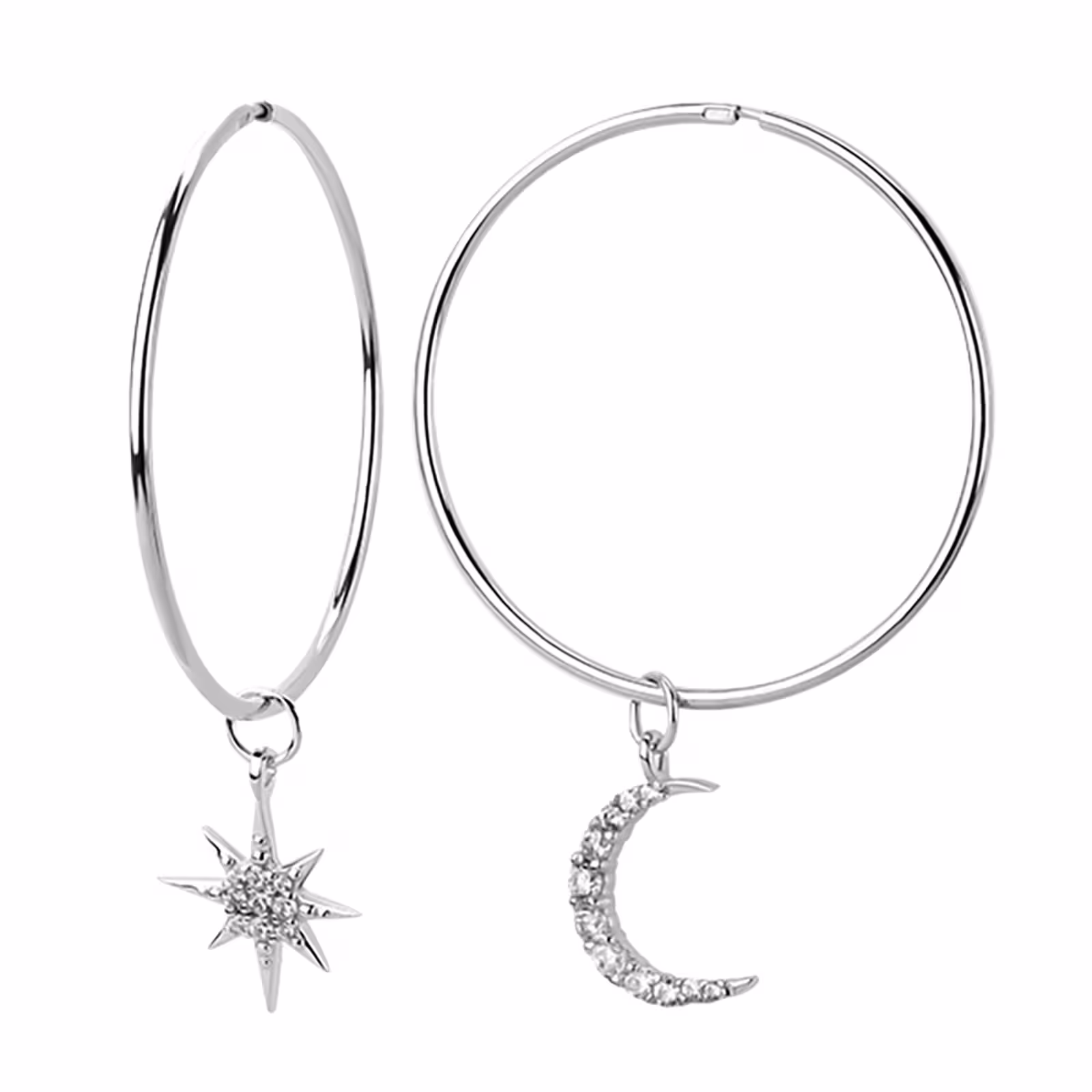 Серьги из серебра с фианитами