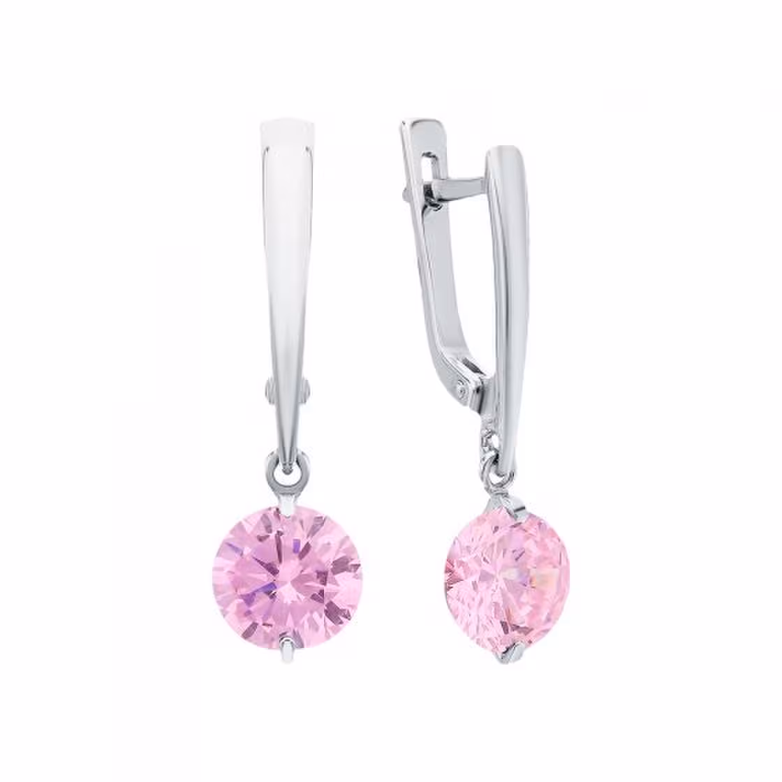 Серьги из серебра с фианитами