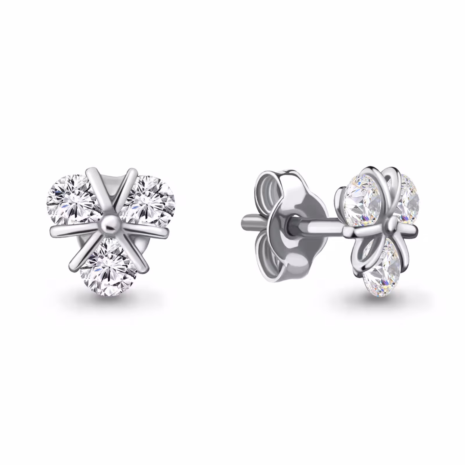 Серьги из серебра с фианитами