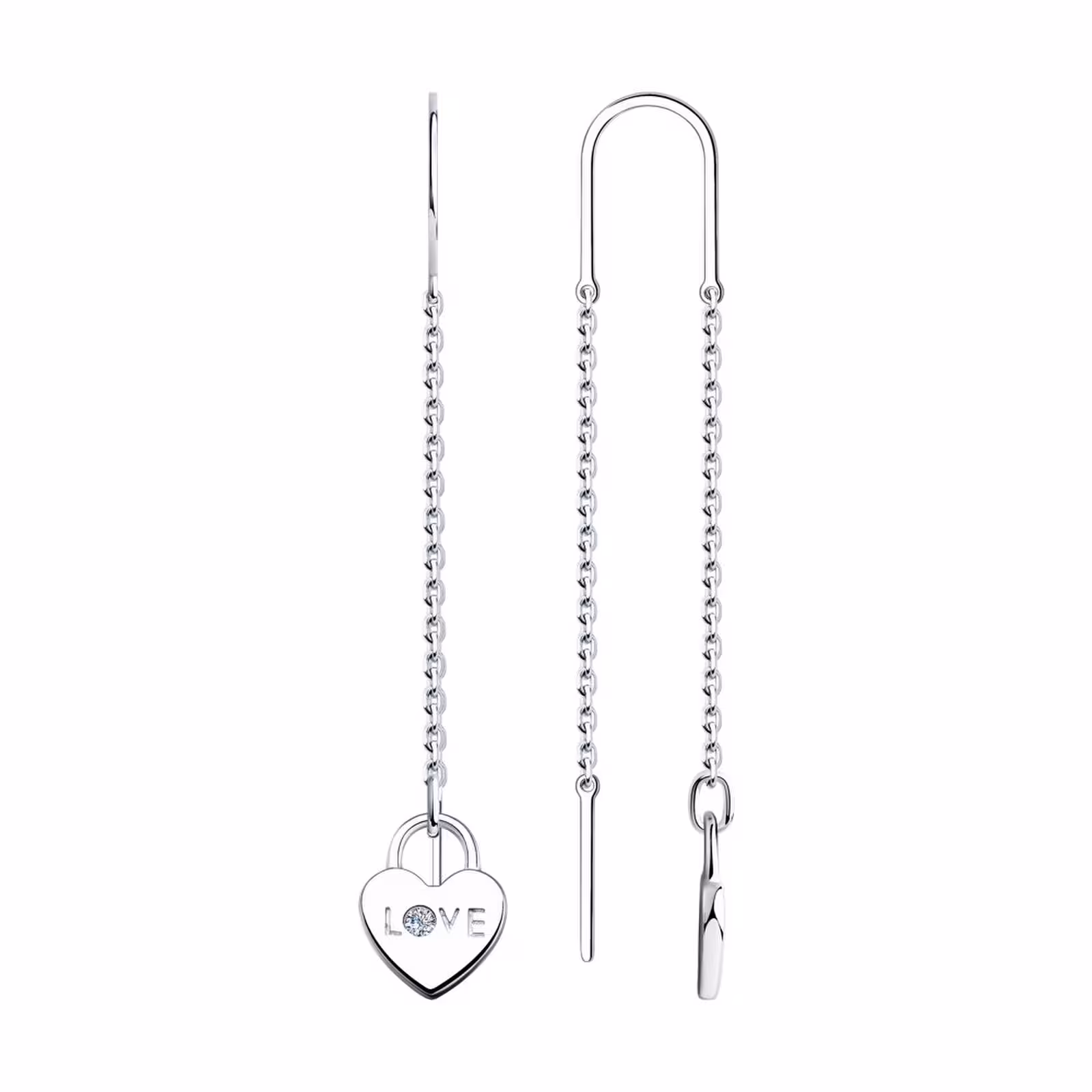 Серьги из серебра с фианитами
