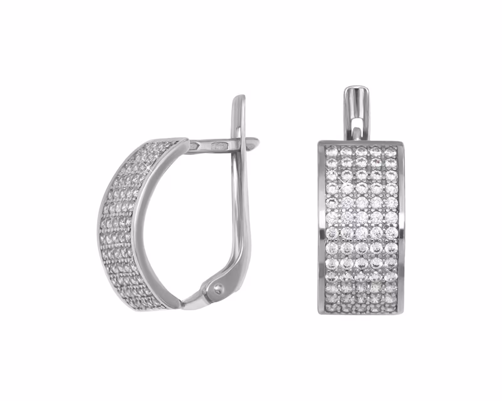 Серьги из серебра с фианитами