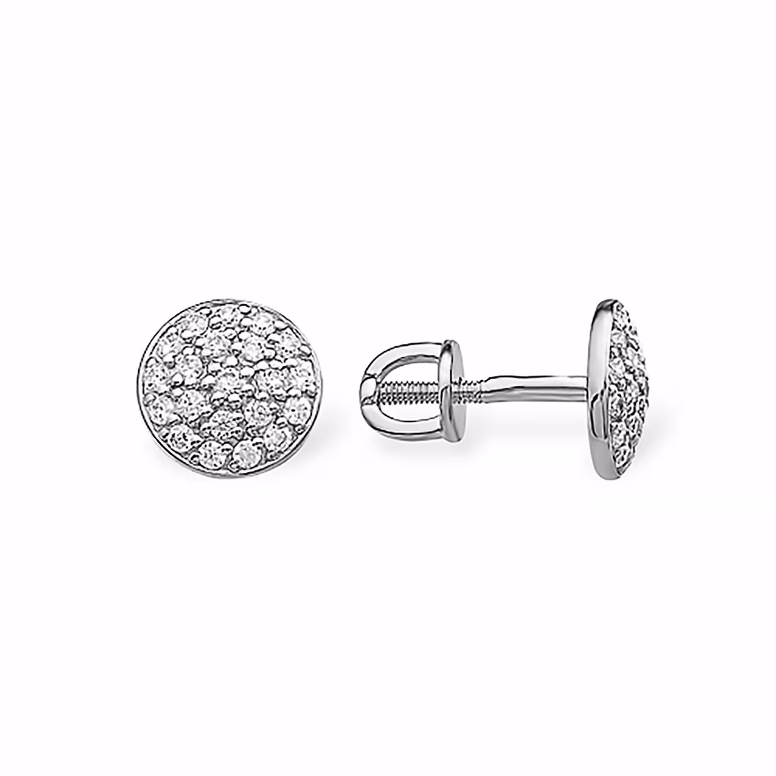 Серьги из серебра с фианитами