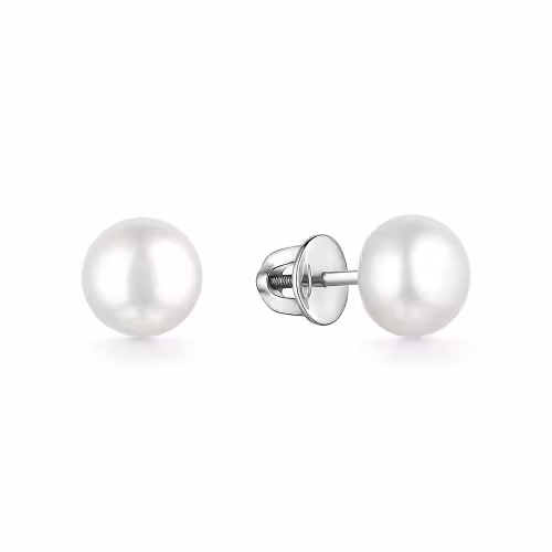 Серьги из серебра с жемчугом