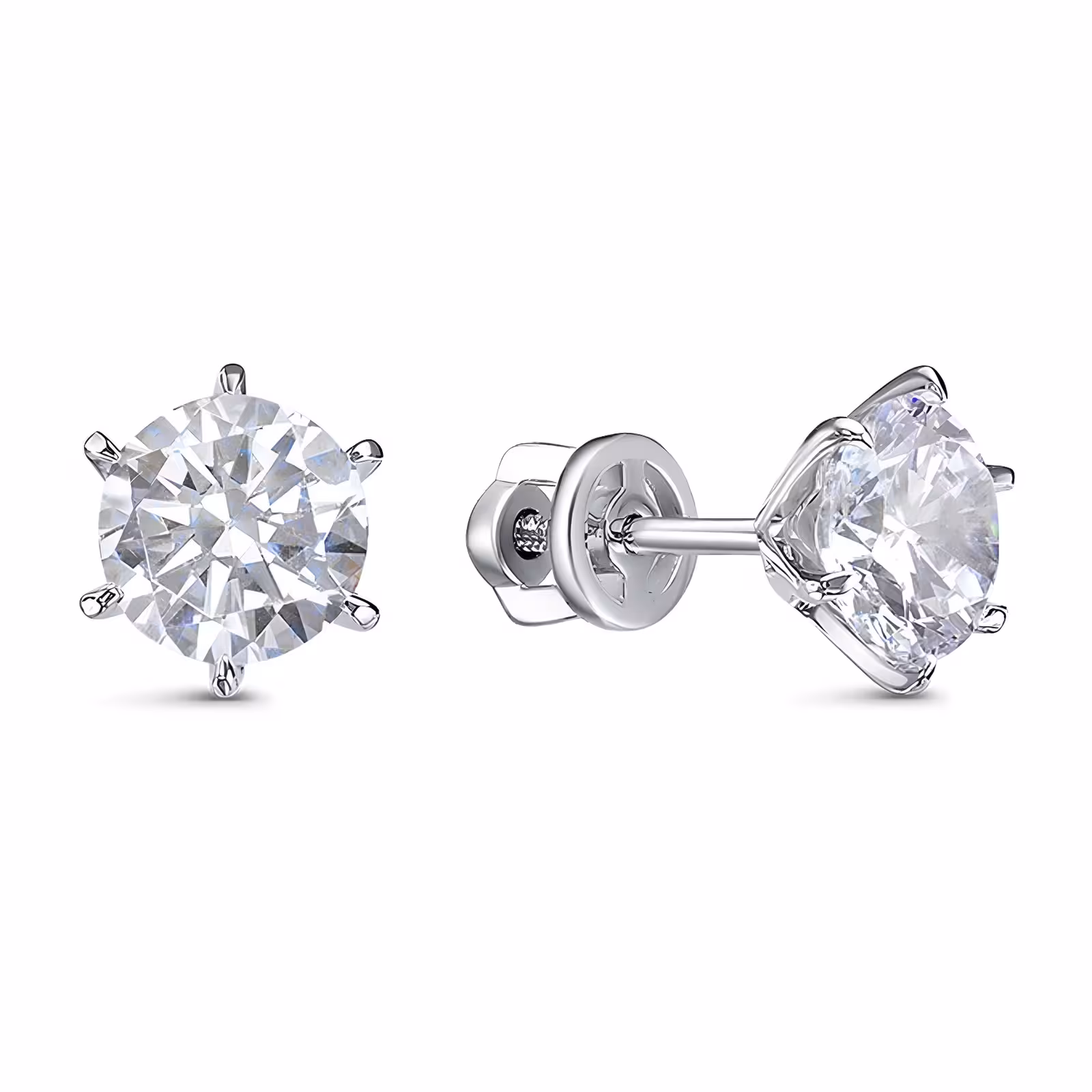 Серьги из серебра с фианитами