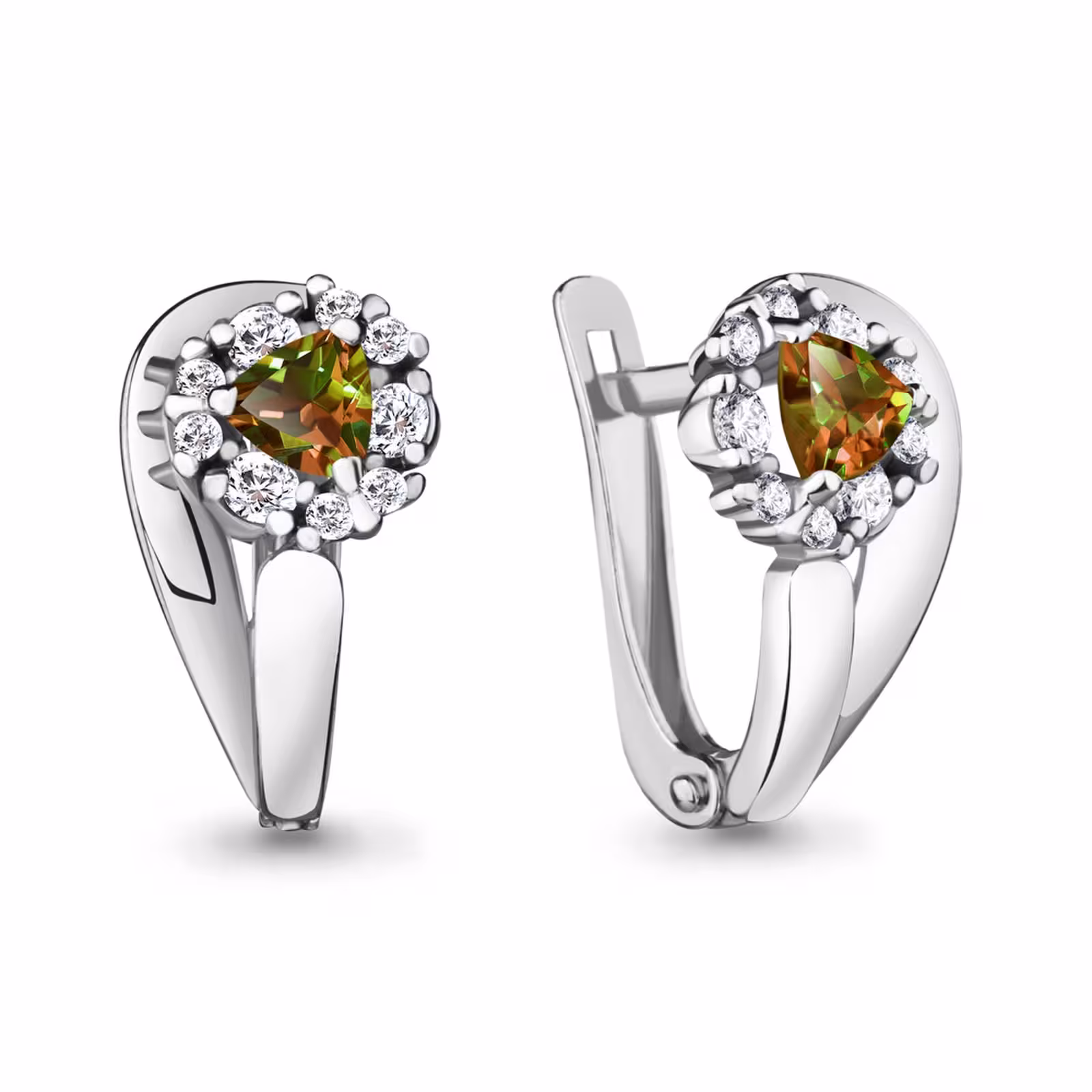 Серьги из серебра с султанитами