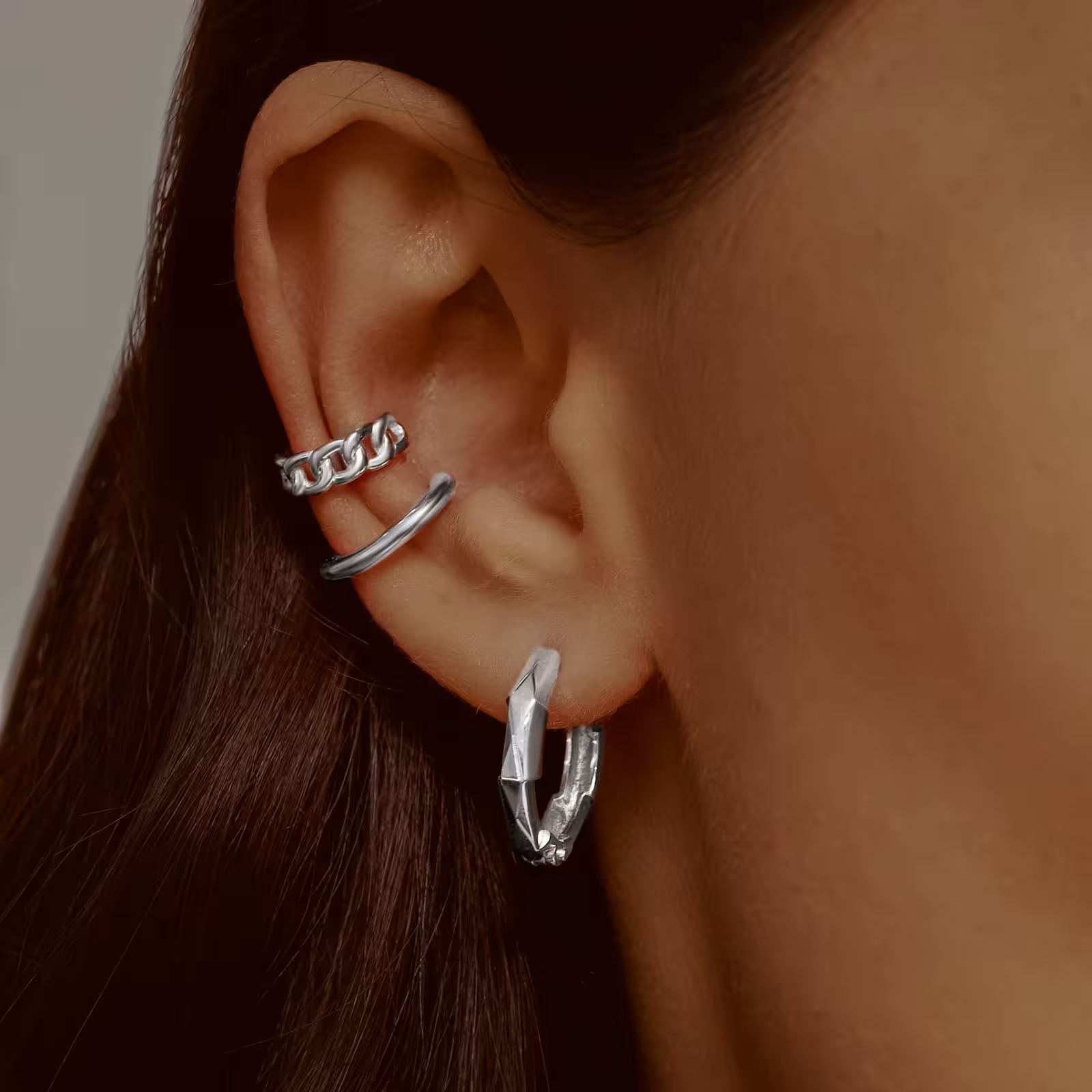 Серьга-кафф из серебра — фото 5