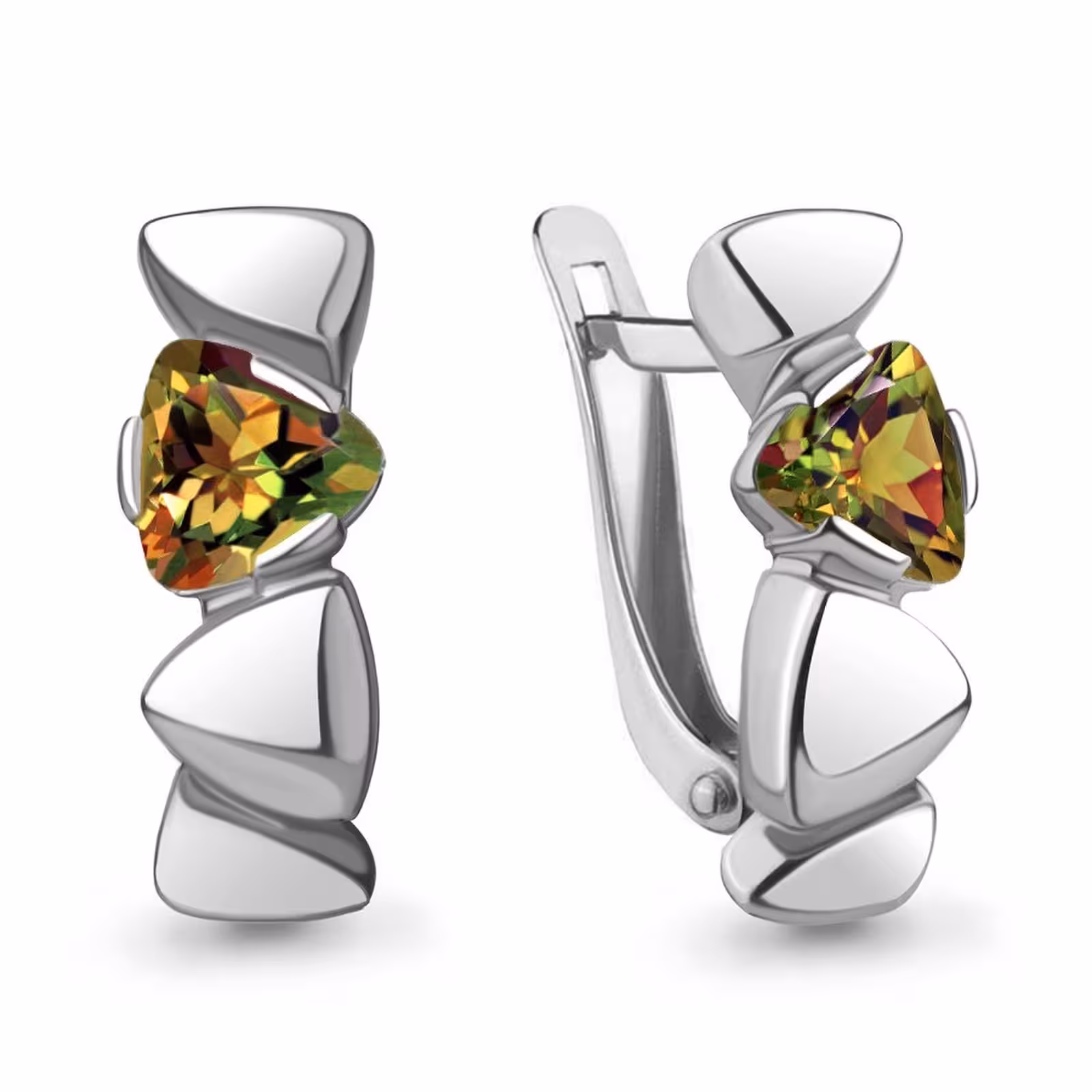 Серьги из серебра с султанитами