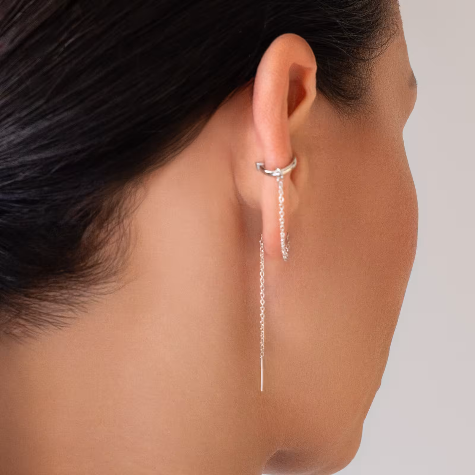 Серьга-кафф из серебра — фото 5