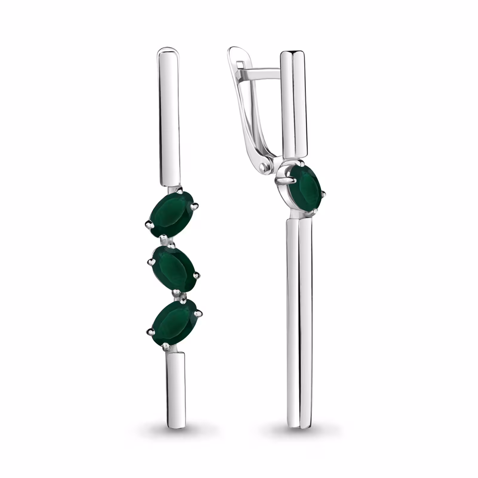 Серьги из серебра с агатами