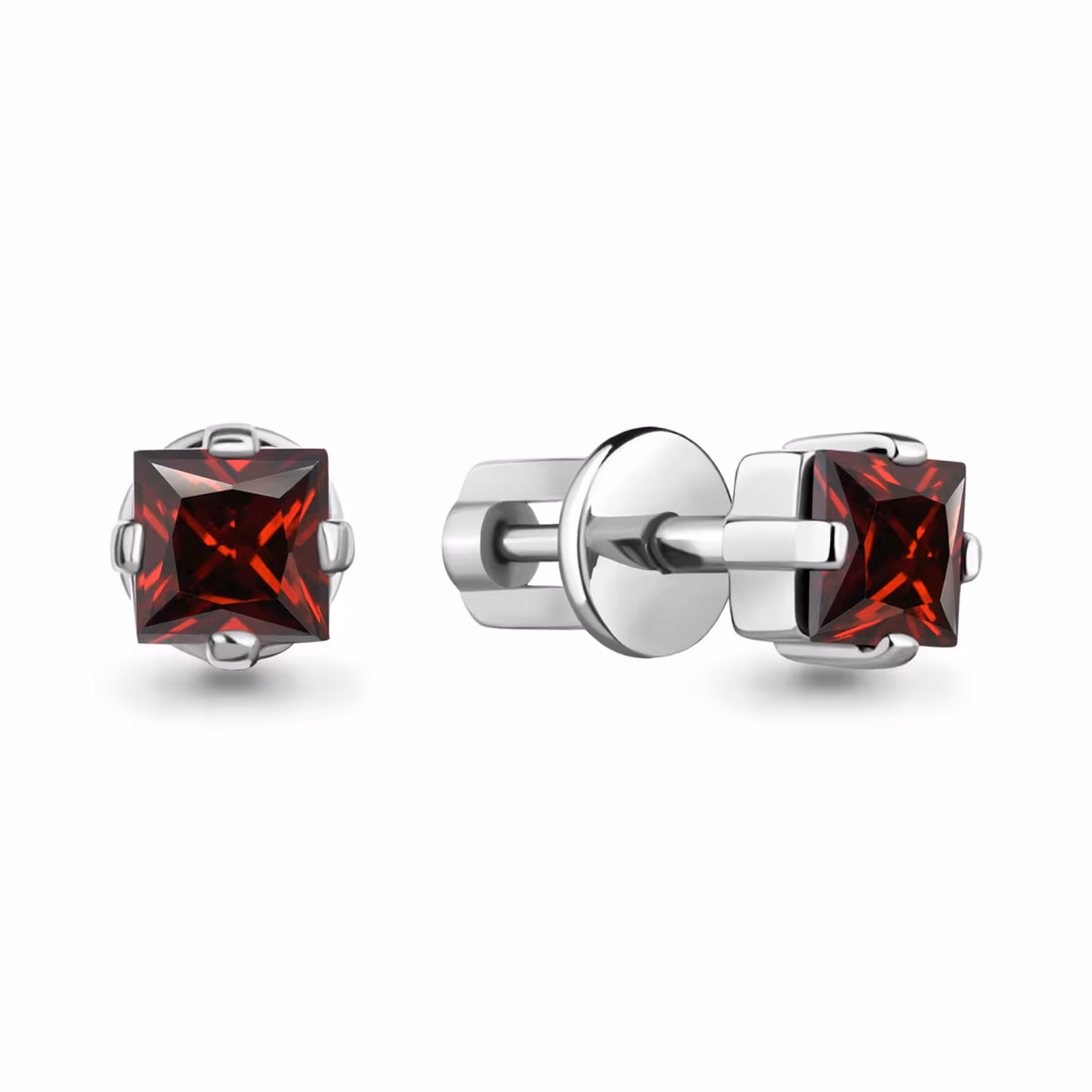 Серьги из серебра с гранатами