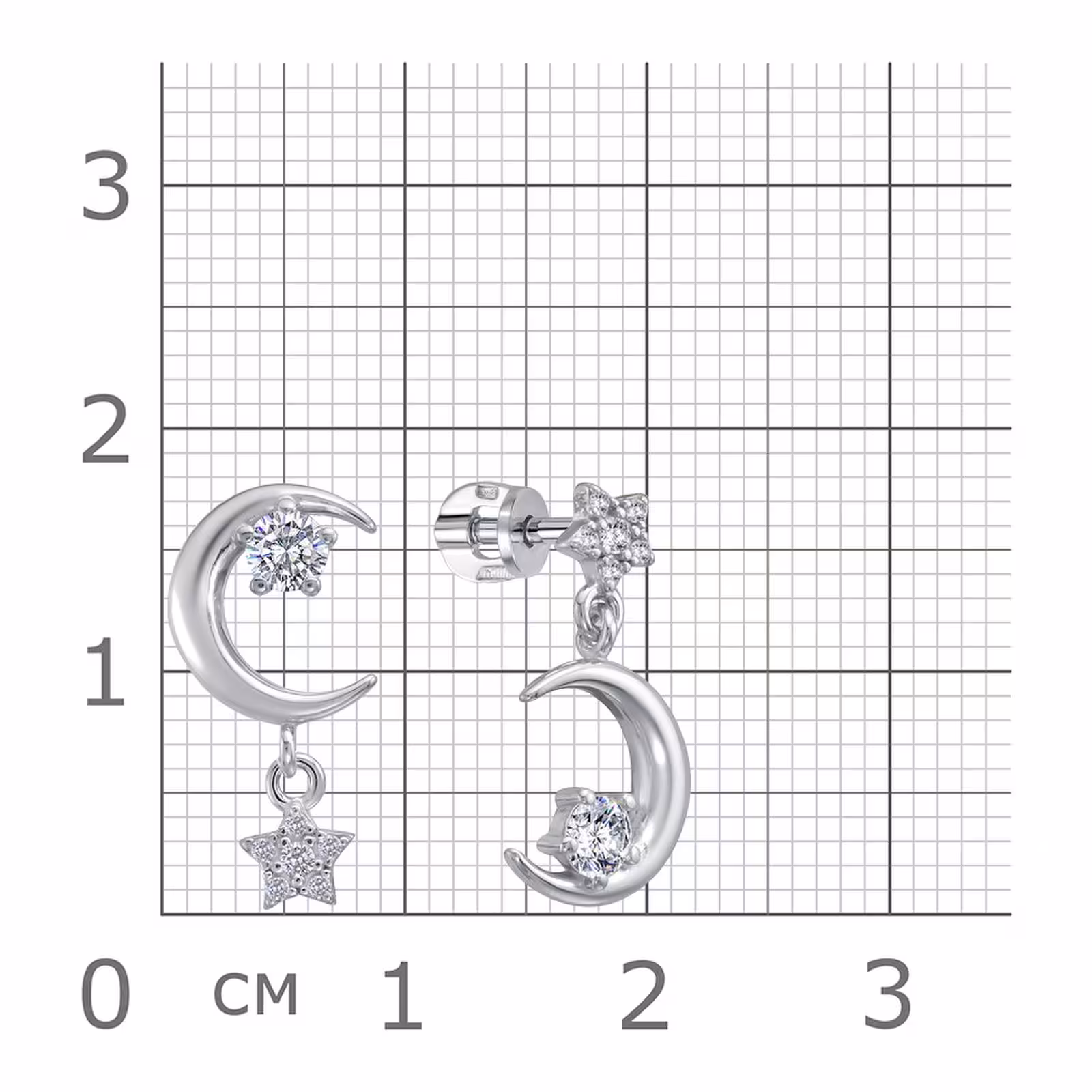Серьги из серебра с фианитами — фото 2