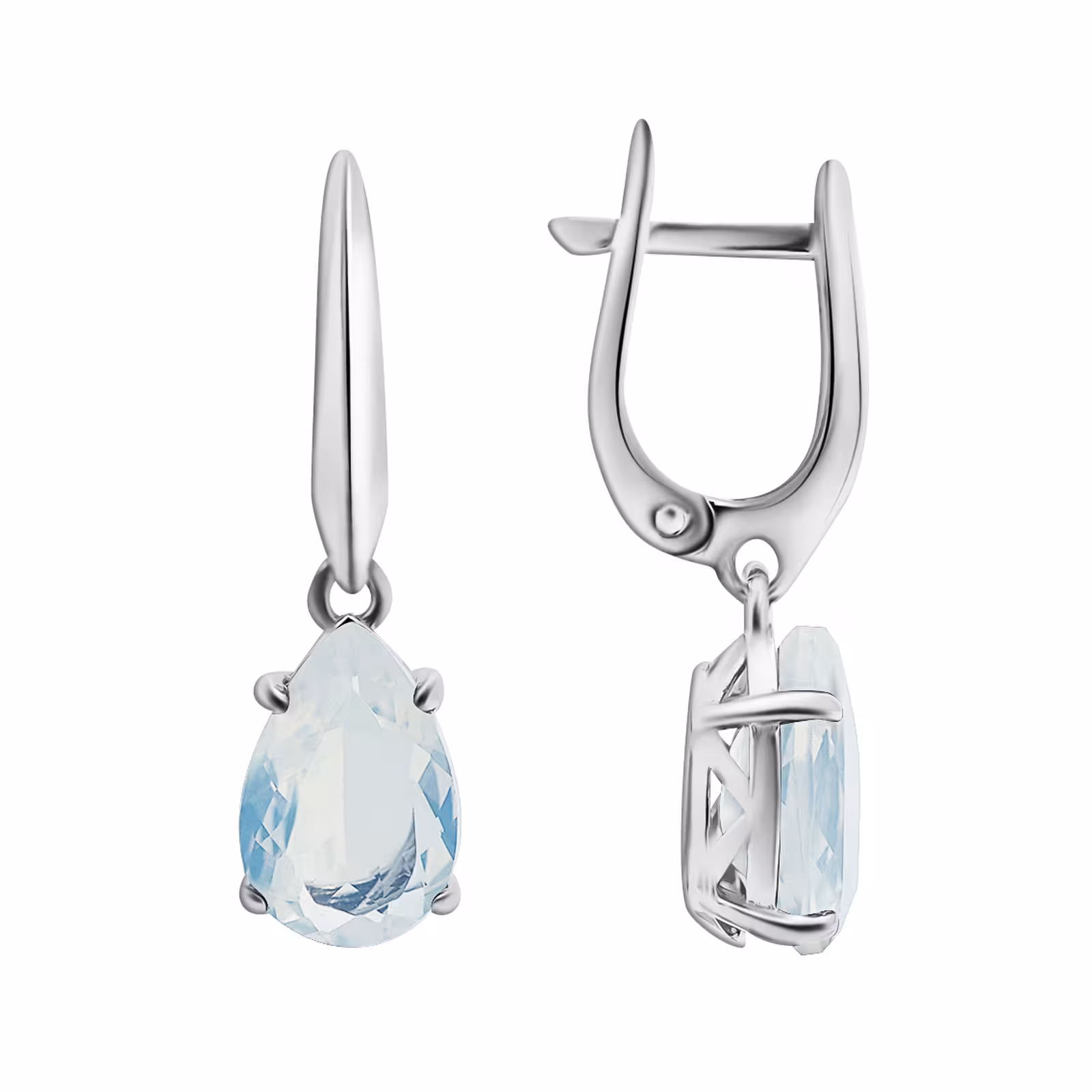 Серьги из серебра с лунными камнями