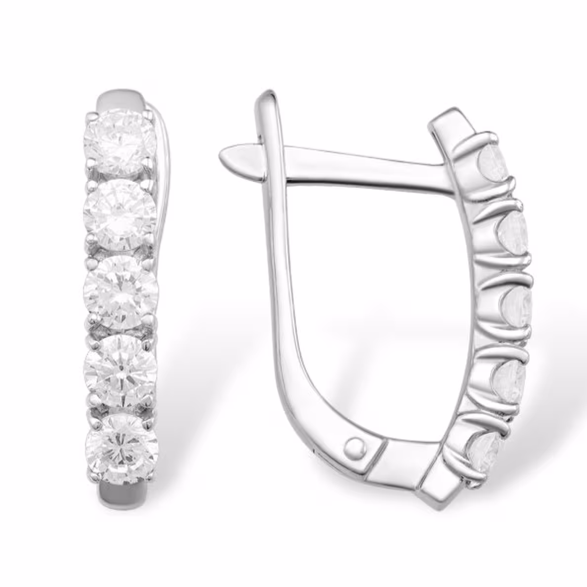 Серьги из серебра с фианитами