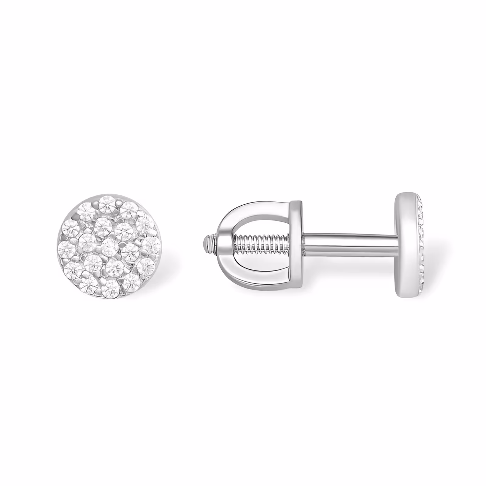 Серьги из серебра с фианитами