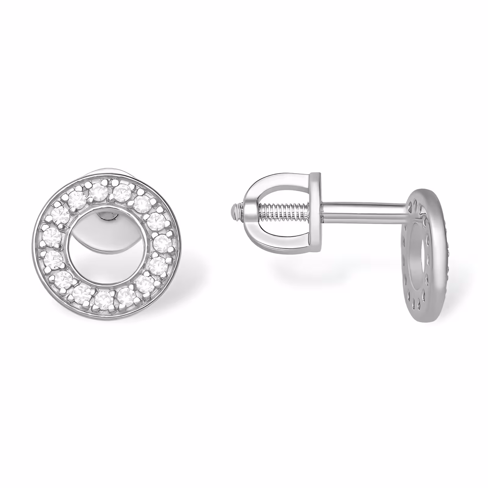 Серьги из серебра с фианитами