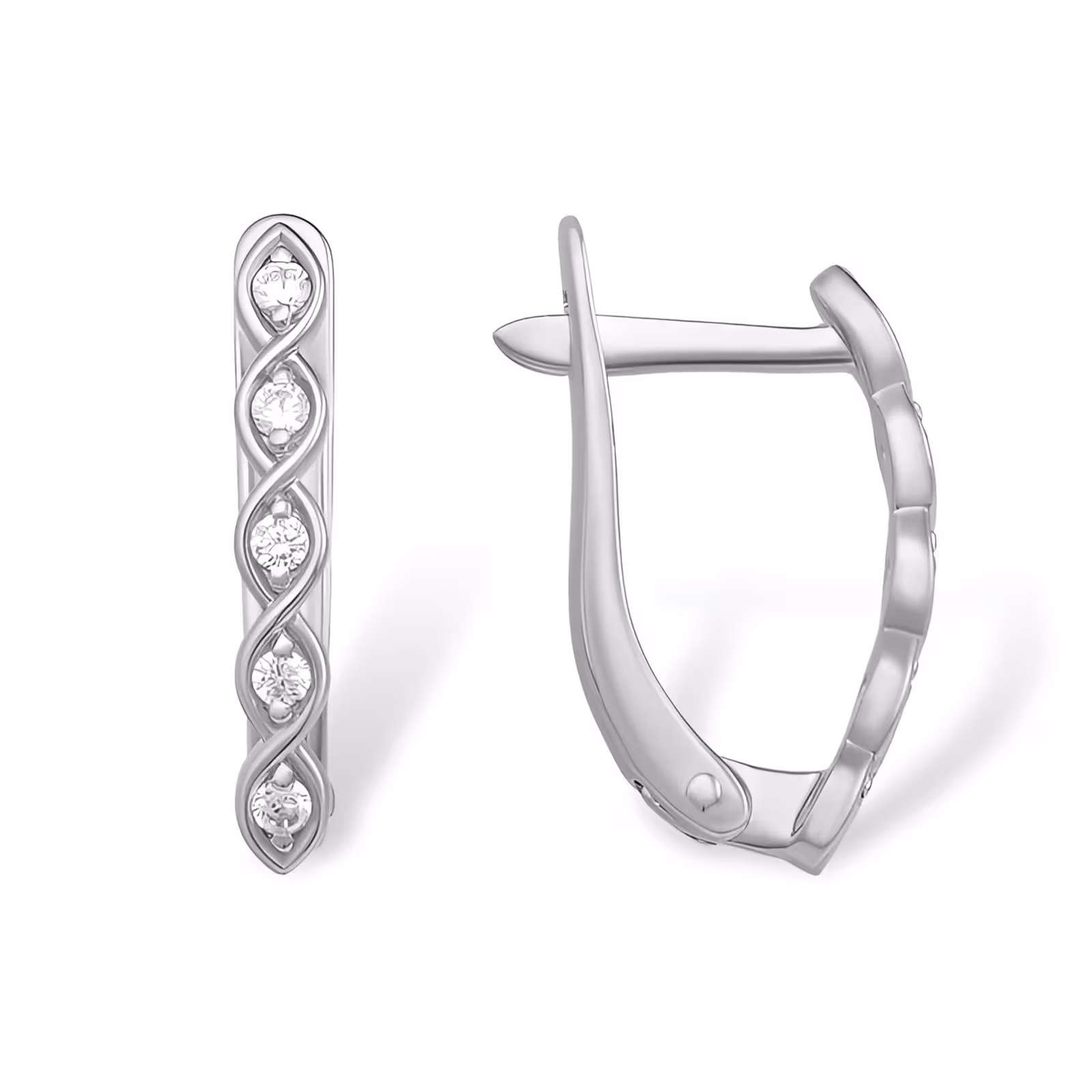 Серьги из серебра с фианитами