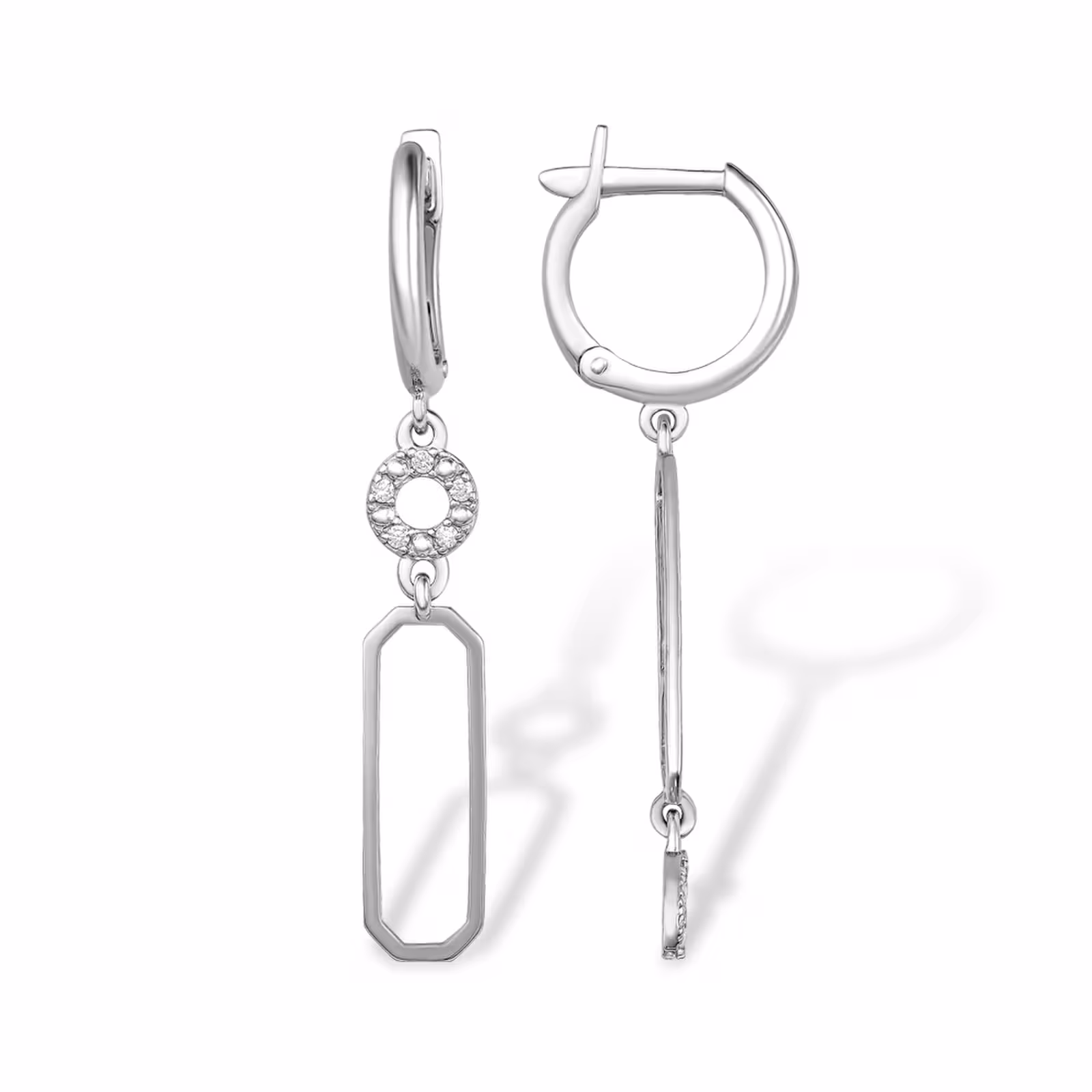 Серьги из серебра с фианитами
