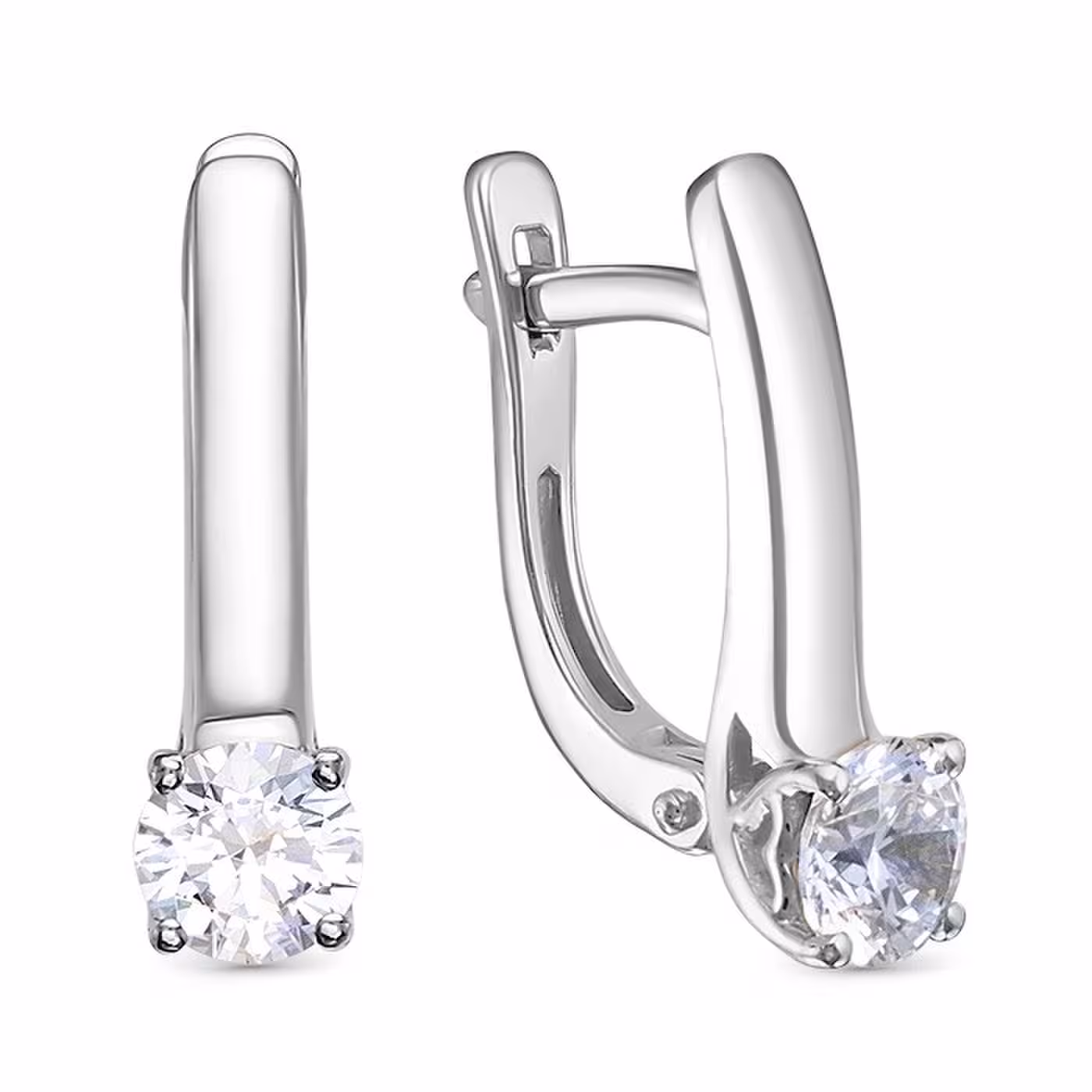 Серьги из белого золота с бриллиантами 0,8 ct — фото 1