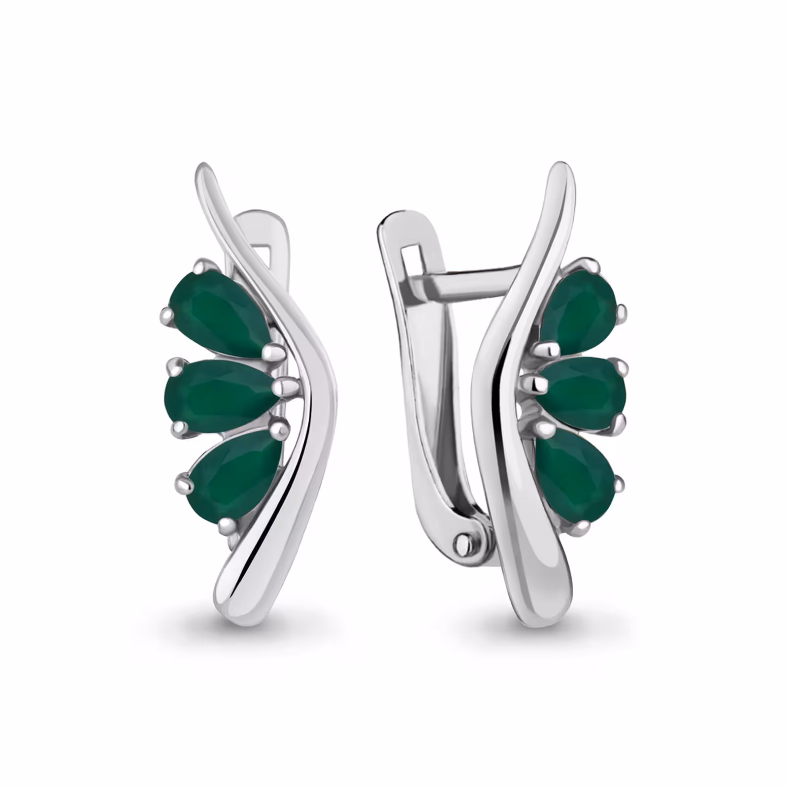 Серьги из серебра с агатами