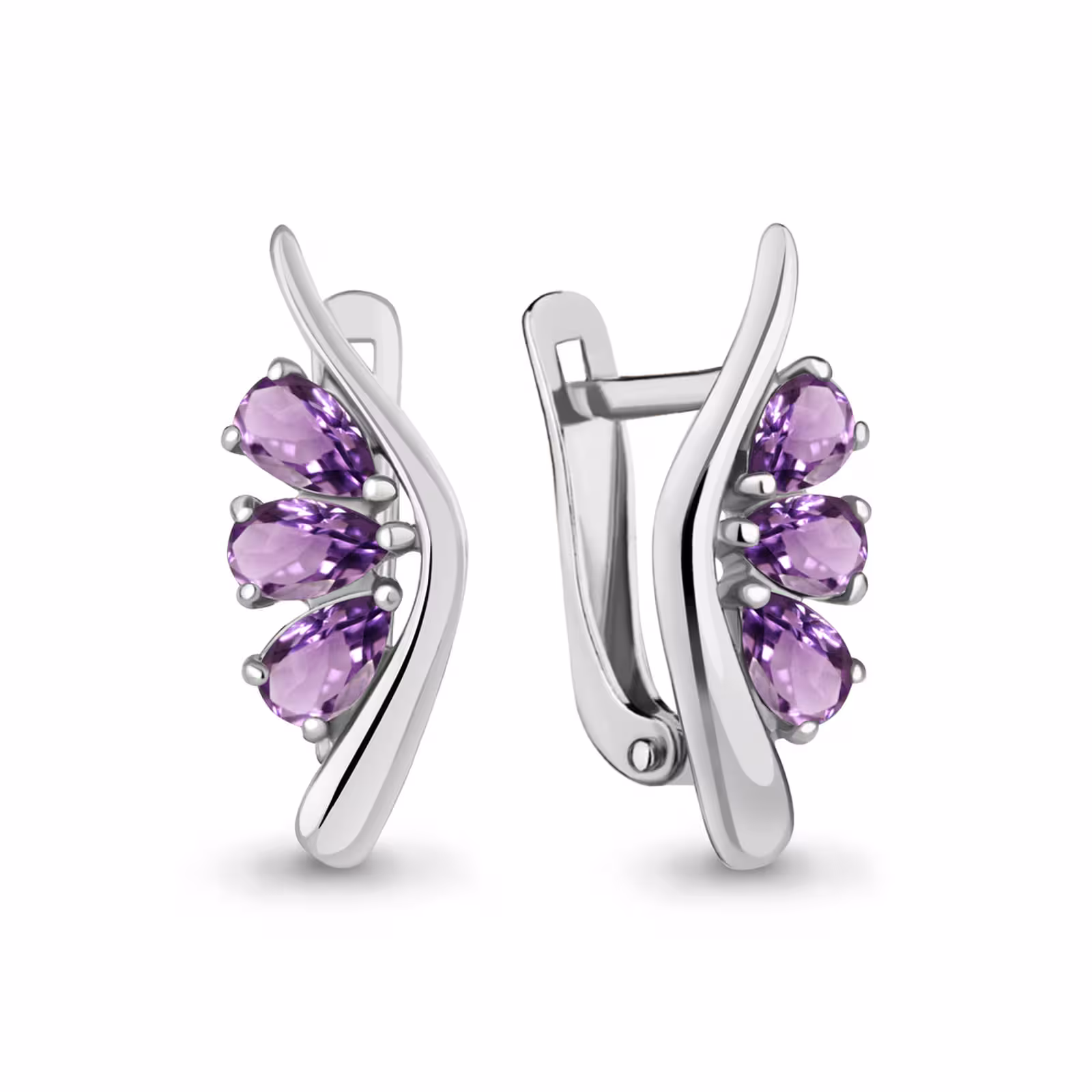 Серьги из серебра с аметистами