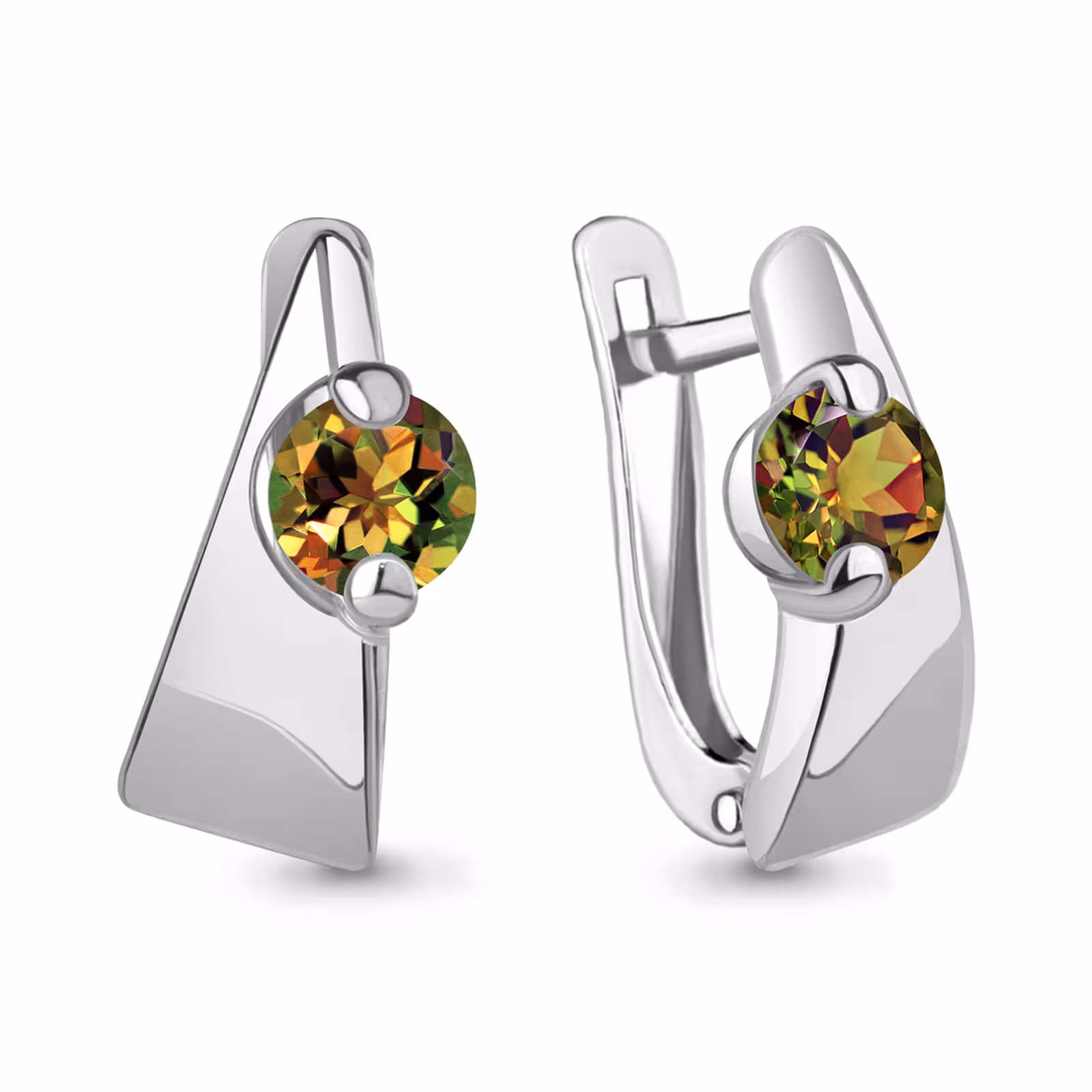 Серьги из серебра с султанитами