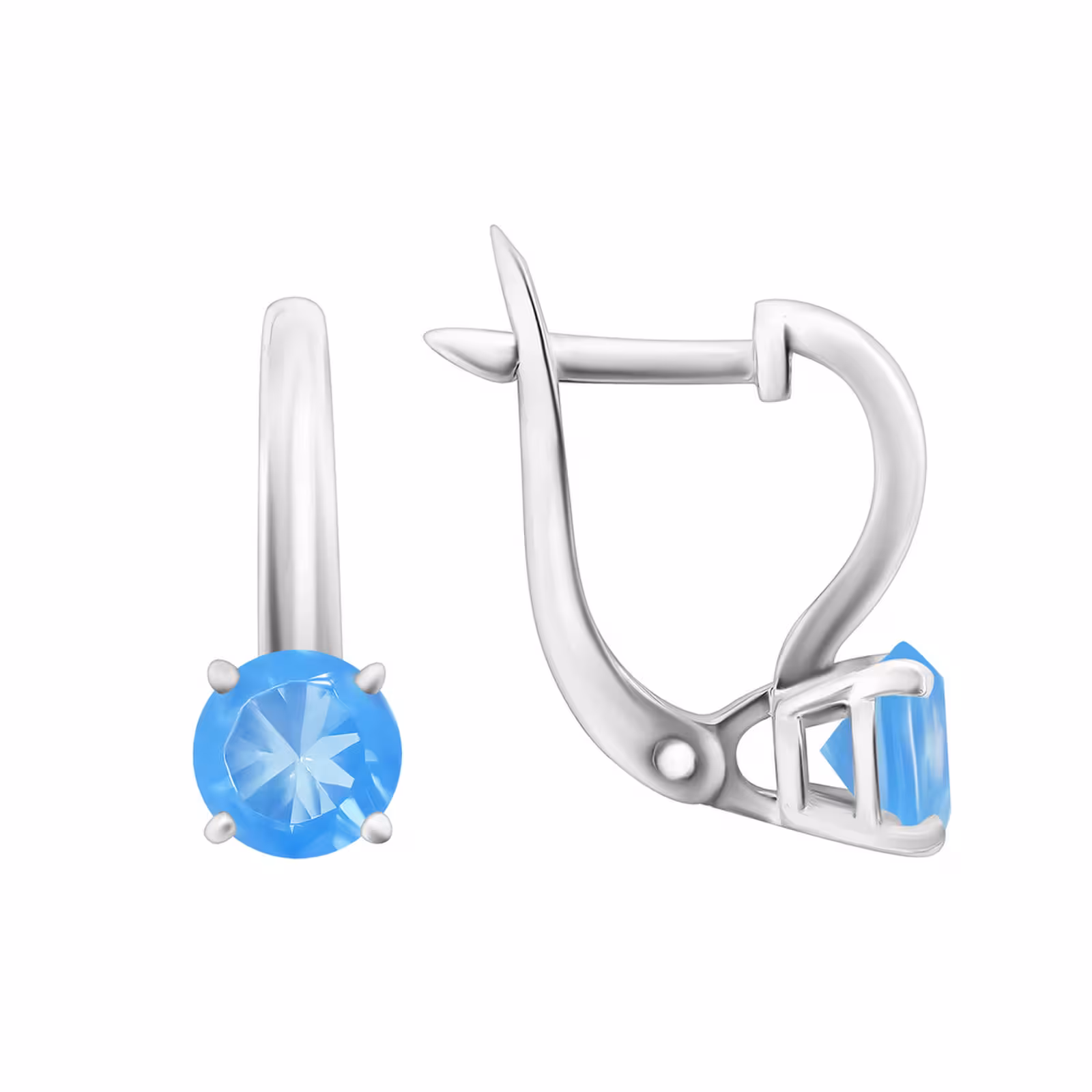 Серьги из серебра с фианитами