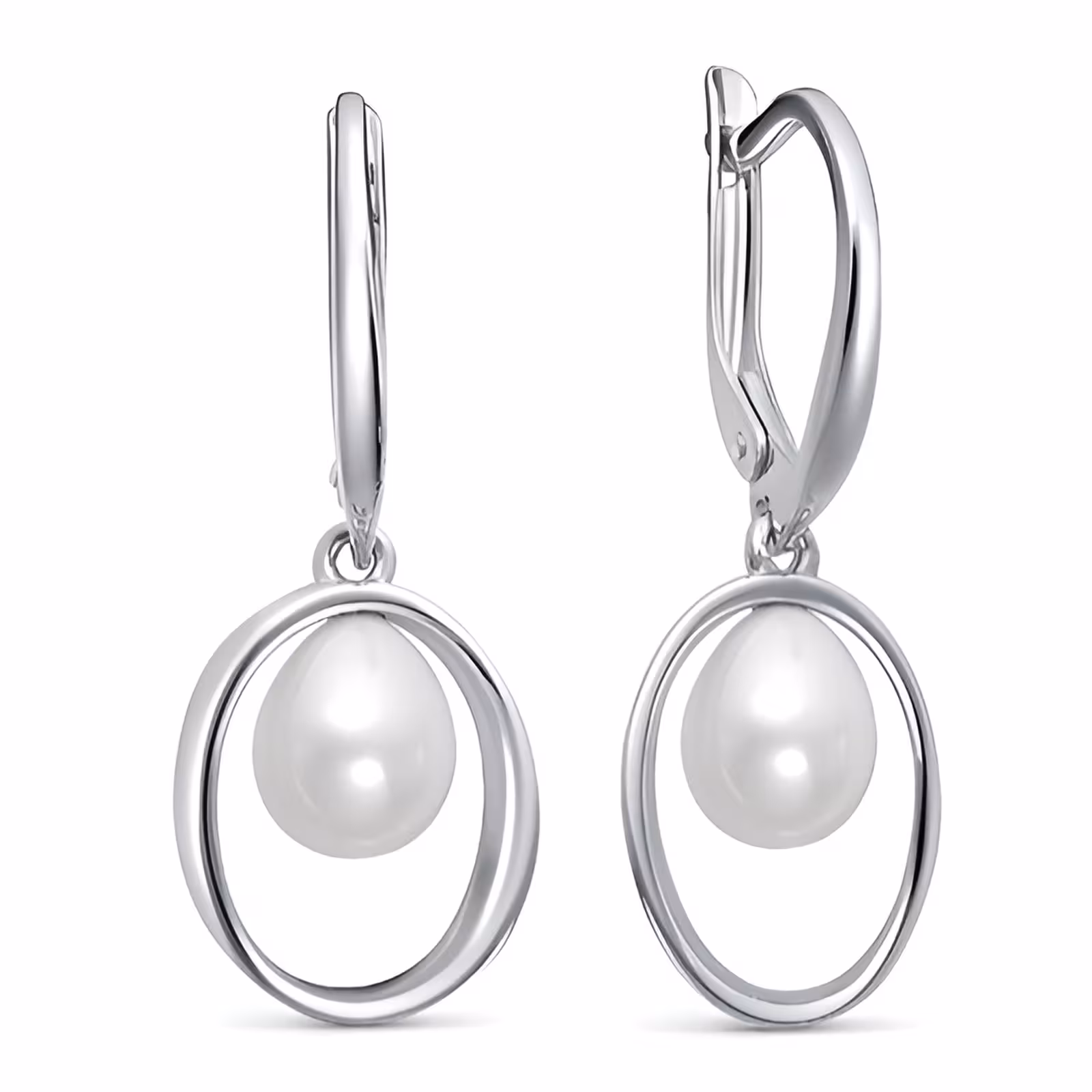 Серьги из серебра с жемчугом