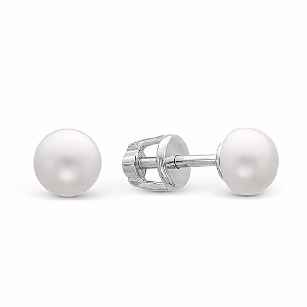 Серьги из серебра с жемчугом