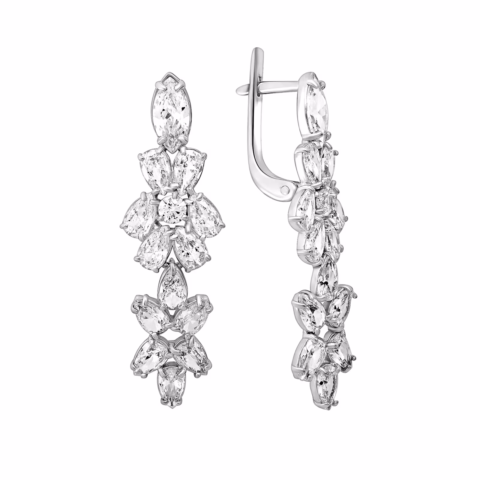 Серьги из серебра с фианитами