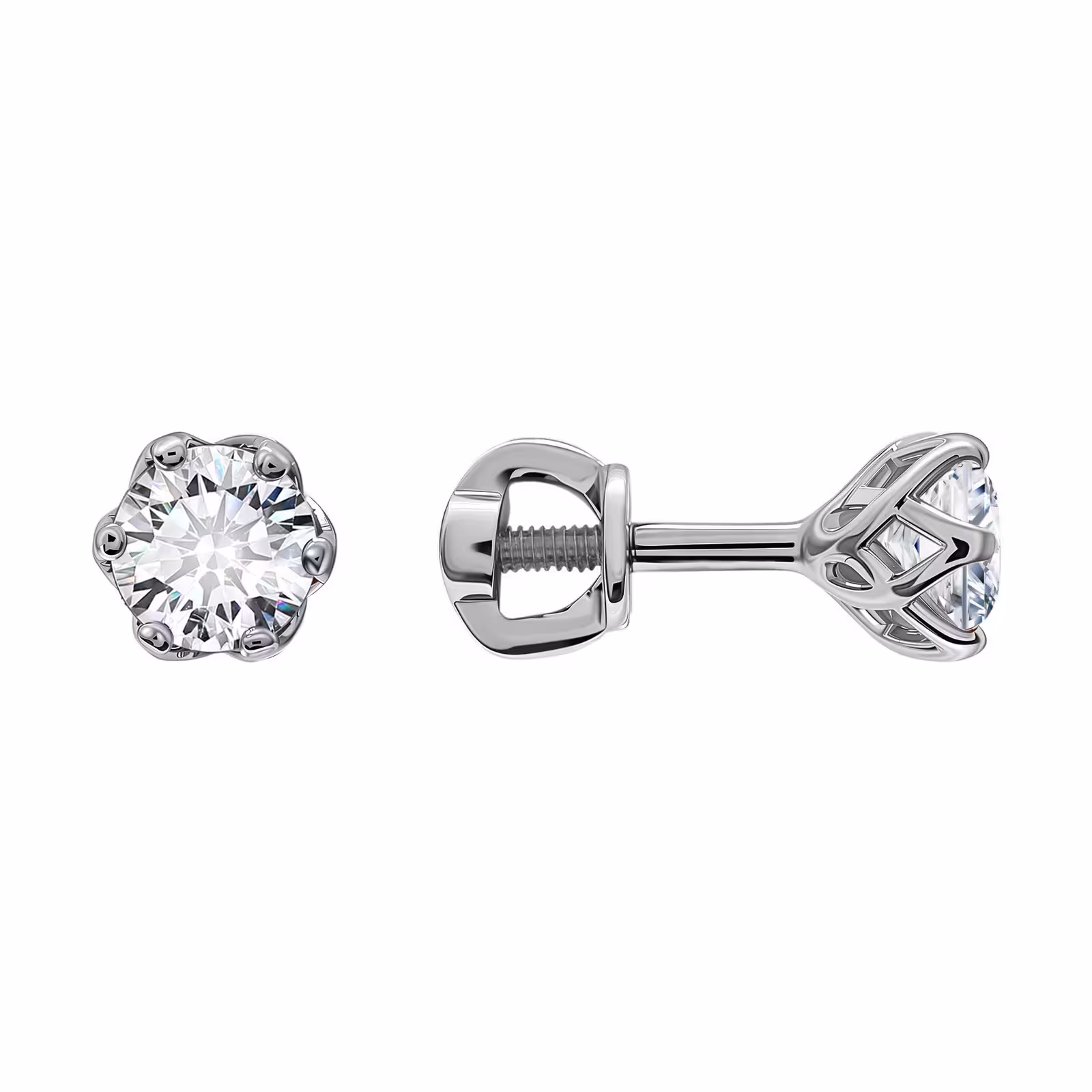 Серьги из белого золота с бриллиантами 0,8 ct — фото 1