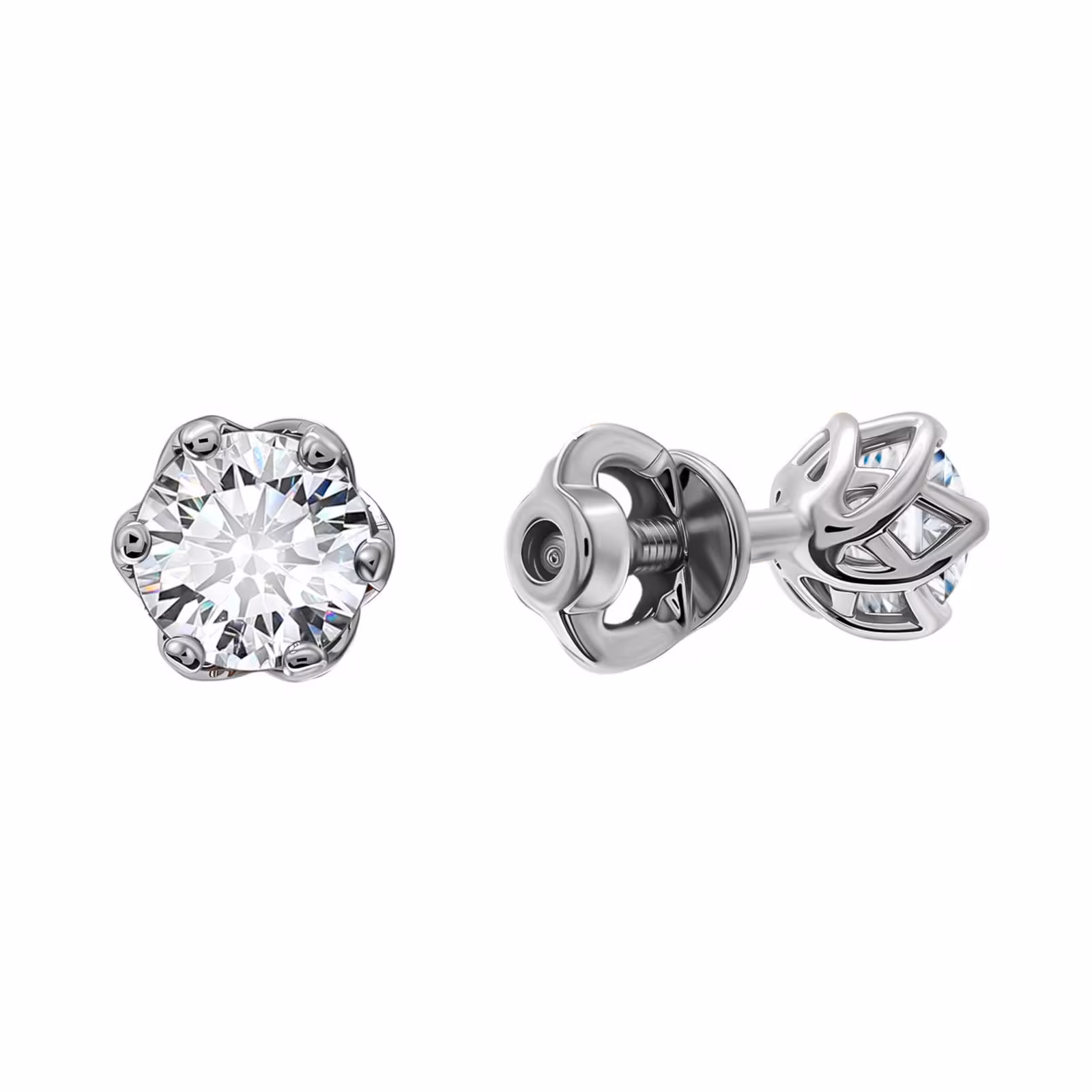 Серьги из белого золота с бриллиантами 0,8 ct — фото 3