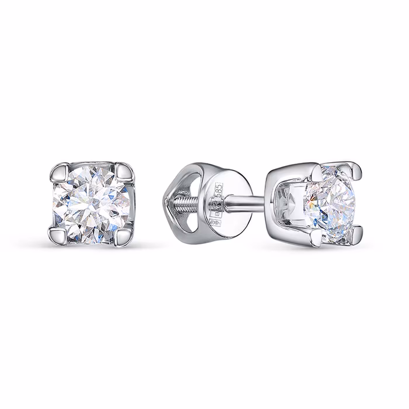 Серьги из белого золота с бриллиантами 1,0 ct — фото 1