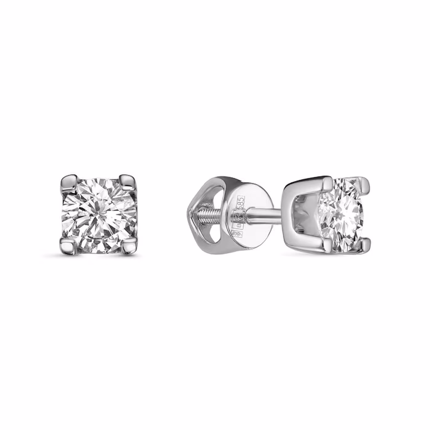 Серьги из белого золота с бриллиантами 1,0 ct — фото 2