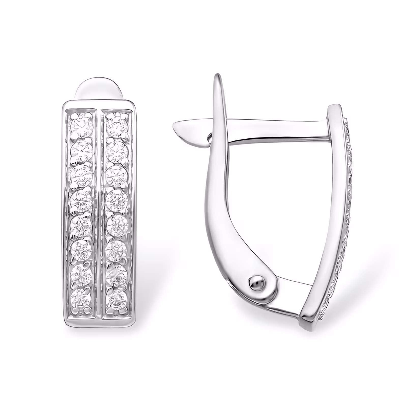 Серьги из серебра с фианитами