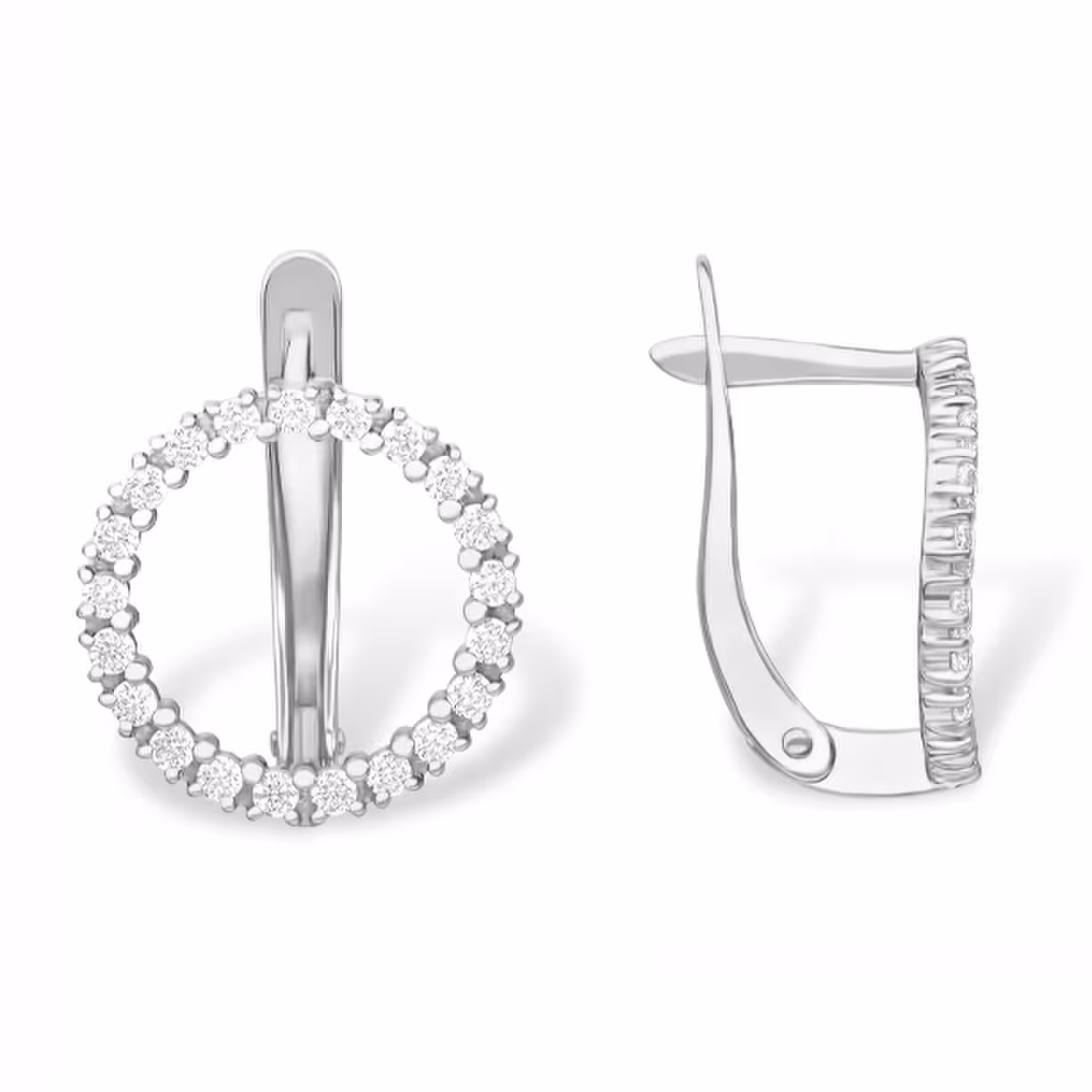 Серьги из серебра с фианитами