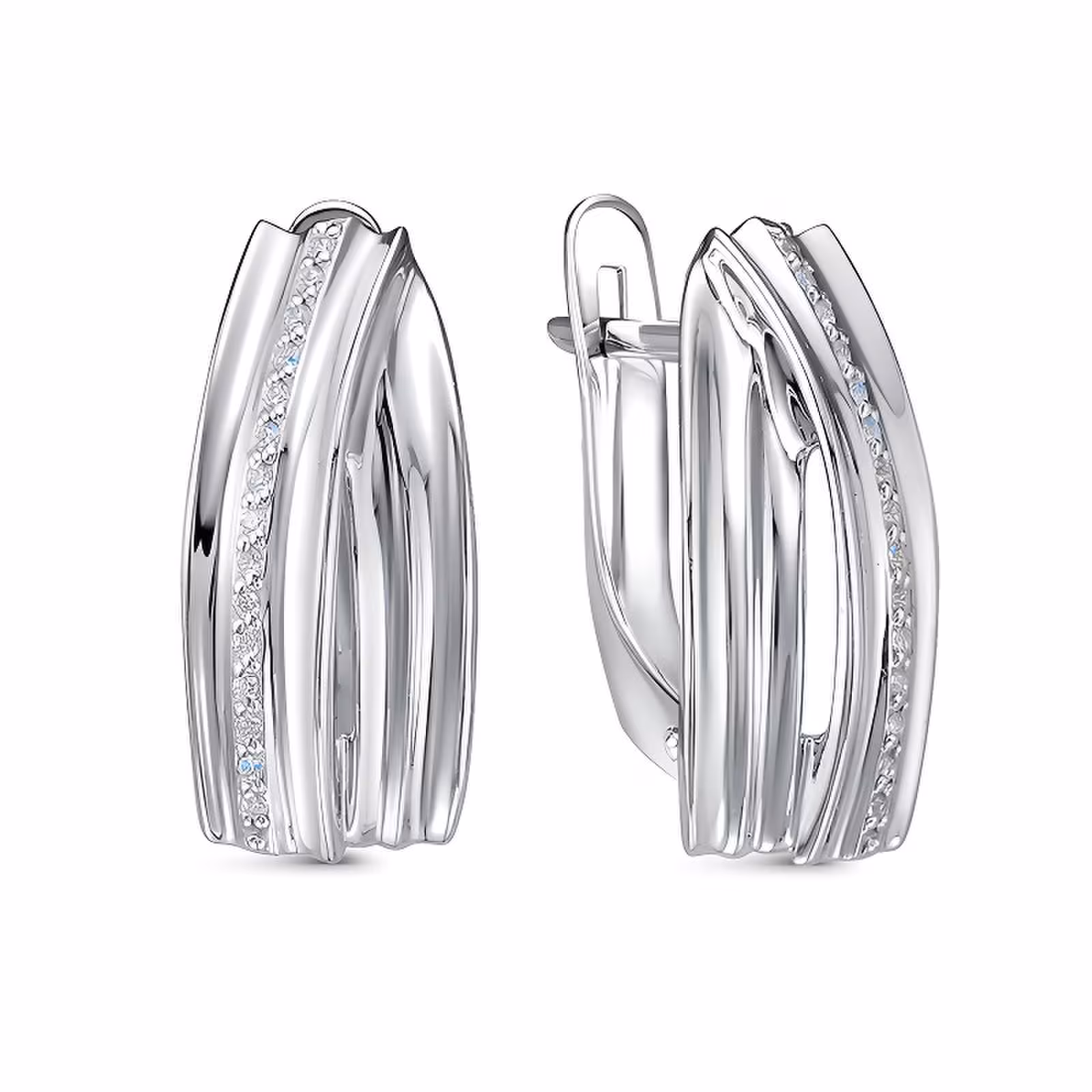 Серьги из серебра с фианитами