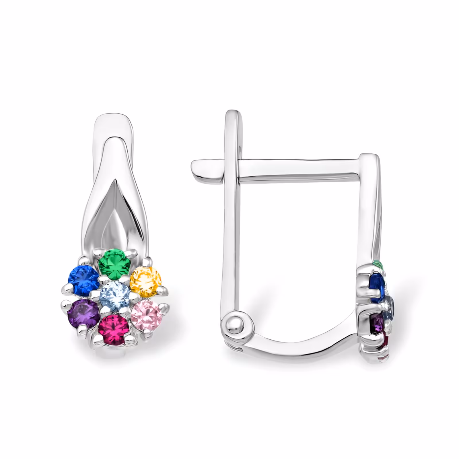 Серьги из серебра с фианитами
